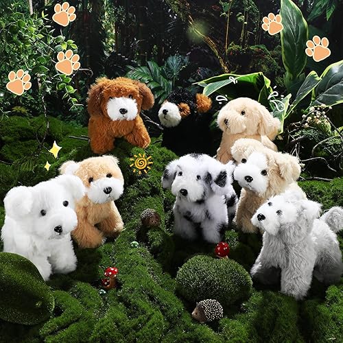 Miniatura 5 de Sumind 8 piezas de perros de peluche de 5 pulgadas, varios lindos perros de peluche, juguetes de peluche para niñas, niños, graduación, San