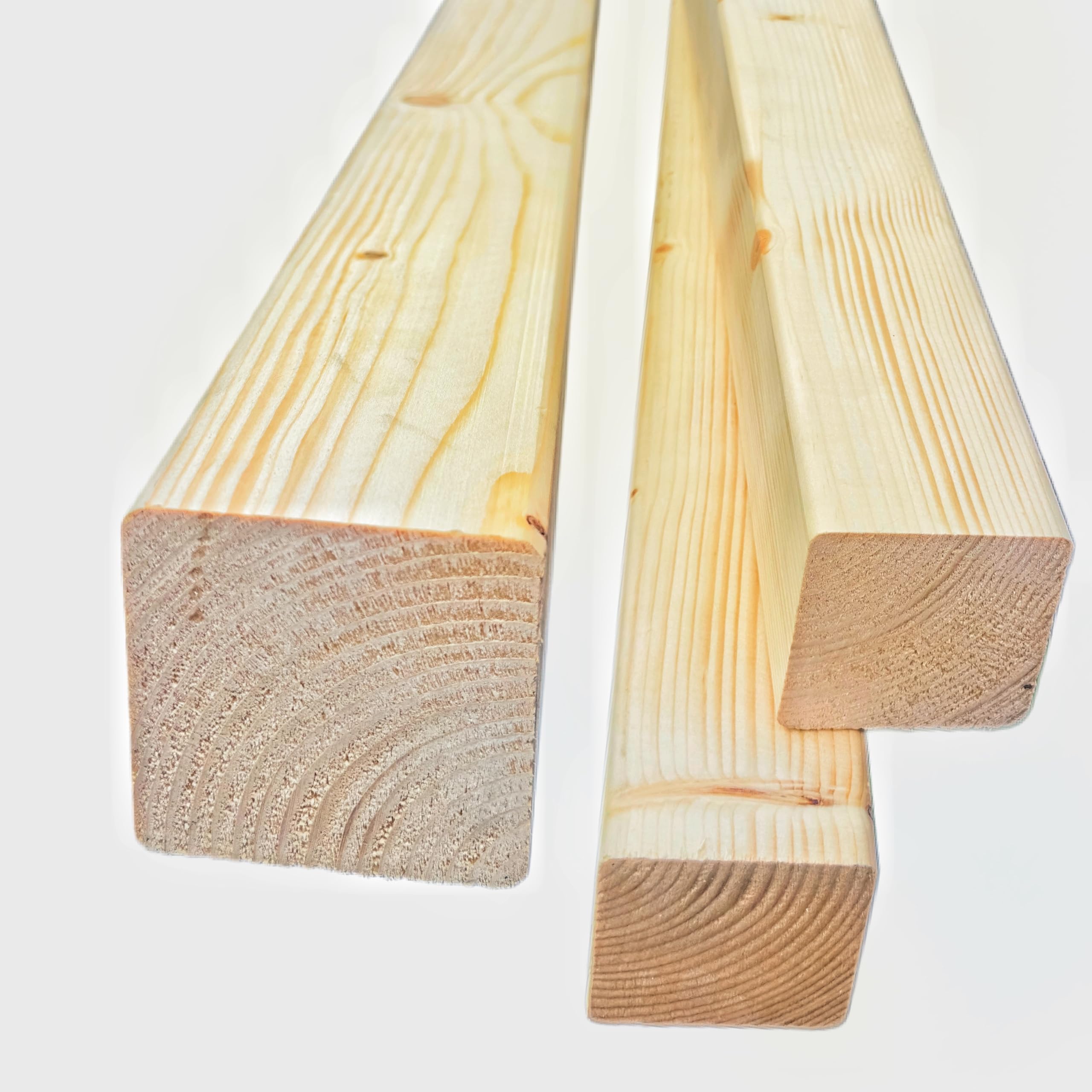 Solid Pine Timber Beam – Smooth Planed 70mm x 70mm with Rounded Corners – Planed Pine Wood for DIY, Furniture, Fencing, Garden, and Carpentry Projects (4, 120cm)