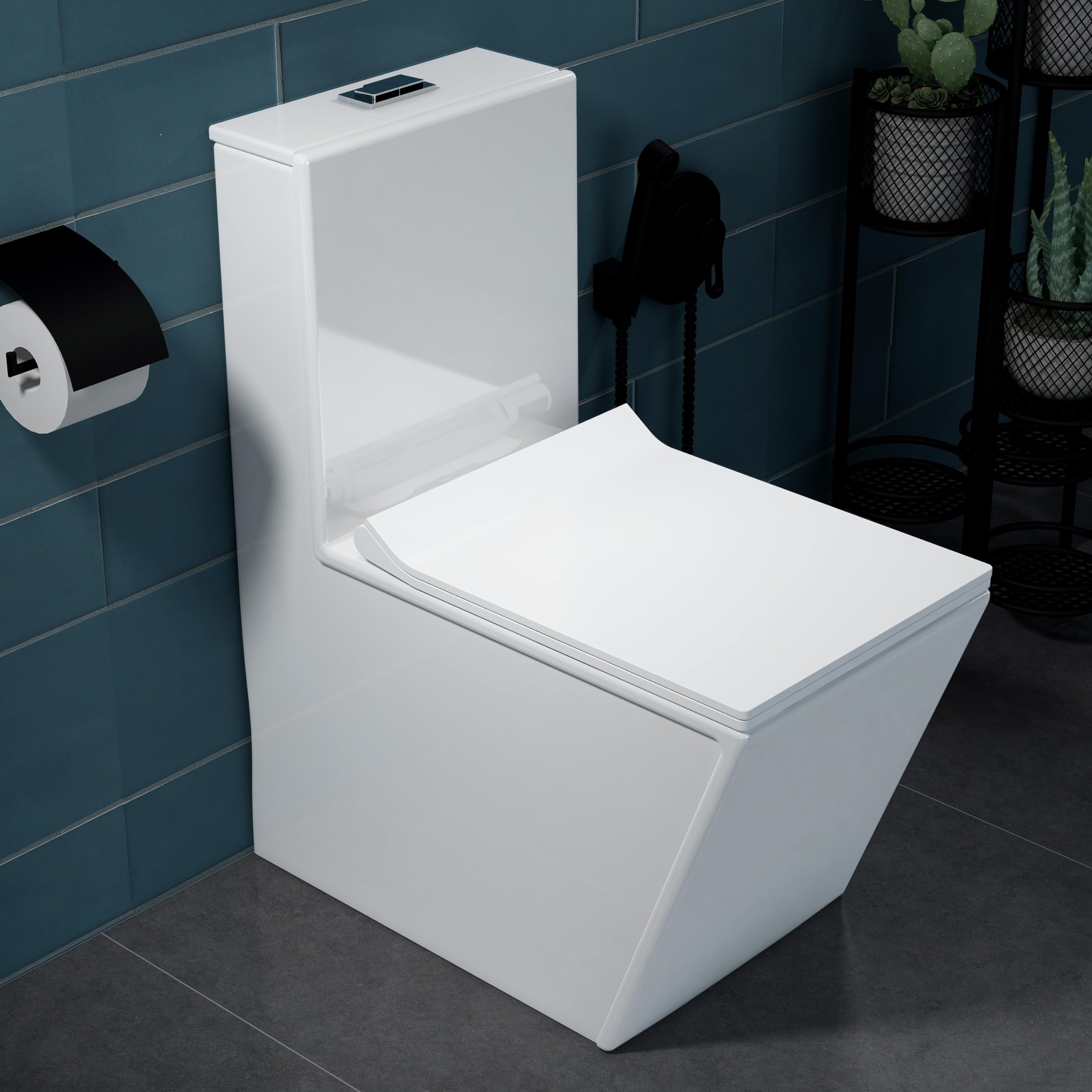 Plantex Platinum Ceramic Western Toilet/One Piece Western Toilet/Commode With Soft Close Toilet Seat - S Trap Outlet (White) (B0CG34GRDL) Amazon Price History, Amazon Price Tracker