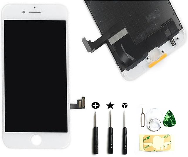 Compatible with iPhone 7 4.7 Inch Front Glass LCD Digitizer Display Screen 3D Touch Touchscreen Replacement Full Complete Frame Assembly with Repair Tools White