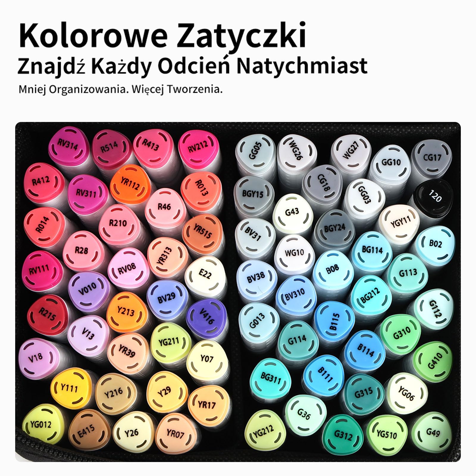 Markery Alkoholowe 72 Kolorów Pędzel i Dłuto do Rysowania | Szybkoschnący tusz, płynne blendowanie, wymienne końcówki i możliwość uzupełniania tuszu