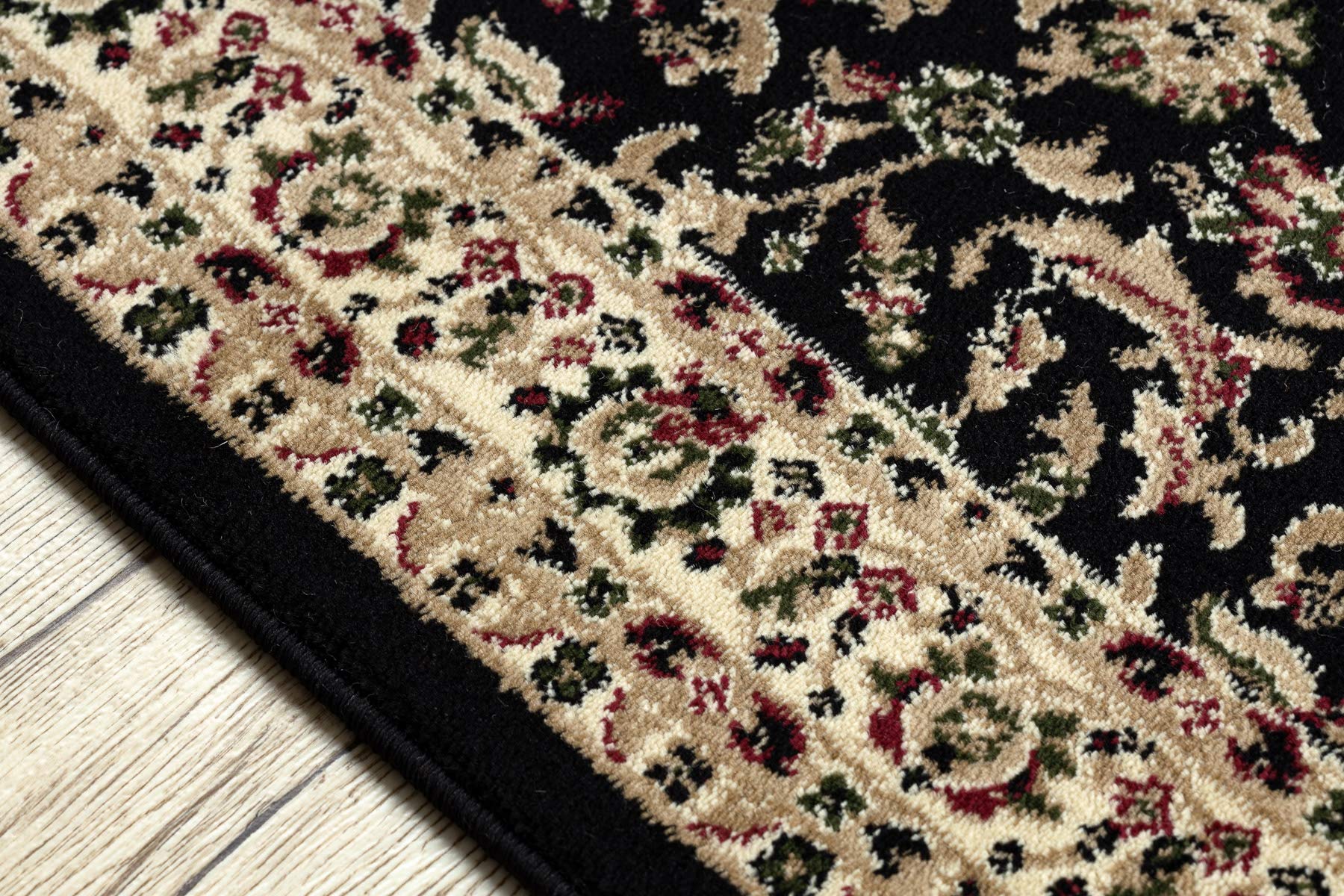 rugsx Teppiche ROYAL ADR, Klassisch, traditioneller Läufer, für den Korridor & Flur, hohe Qualität schwarz 80x250 cm