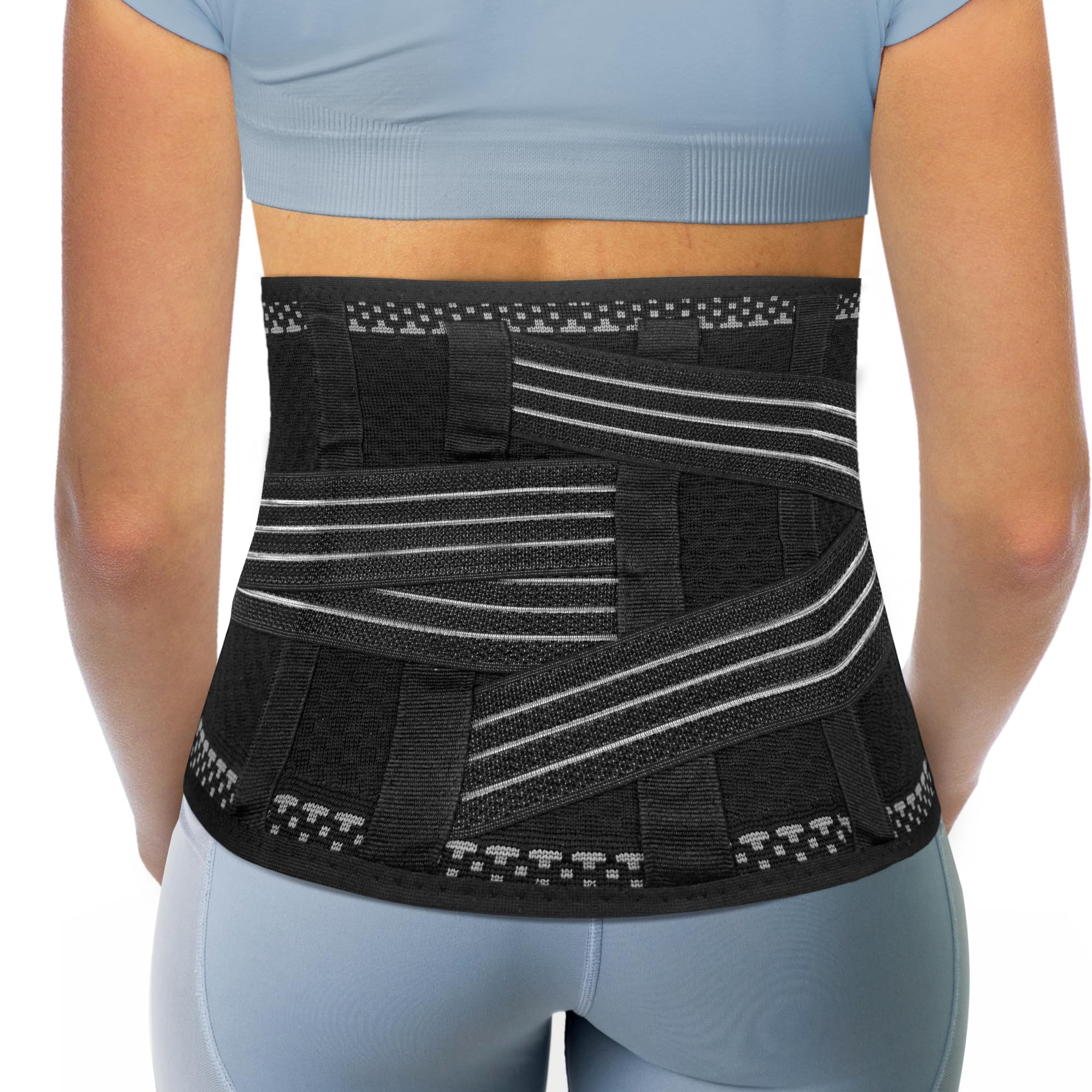 ORTONYX Back Brace for Lower Back Pain, Back Support Belt for Women & Men, Breathable Lower Back Brace with Lumbar Pad, Lower Back Pain Relief for Herniated Disc, Scoliosis, Sciatica/Black M-L