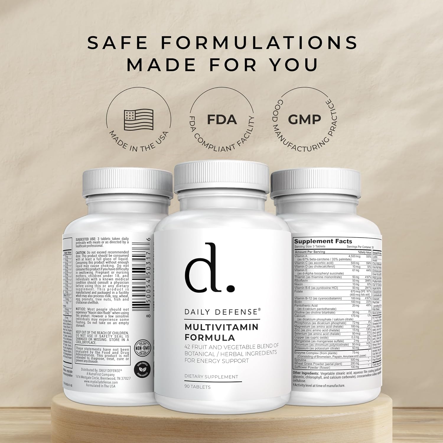 Fruit and Veggies Supplement - Multi Vitamins for Adults w/ Vitamins A, B Complex, D, E, Zinc, Biotin, Calcium - Fruit Vegetable Supplements for Energy & Immunity Support - Vitamins Supplements