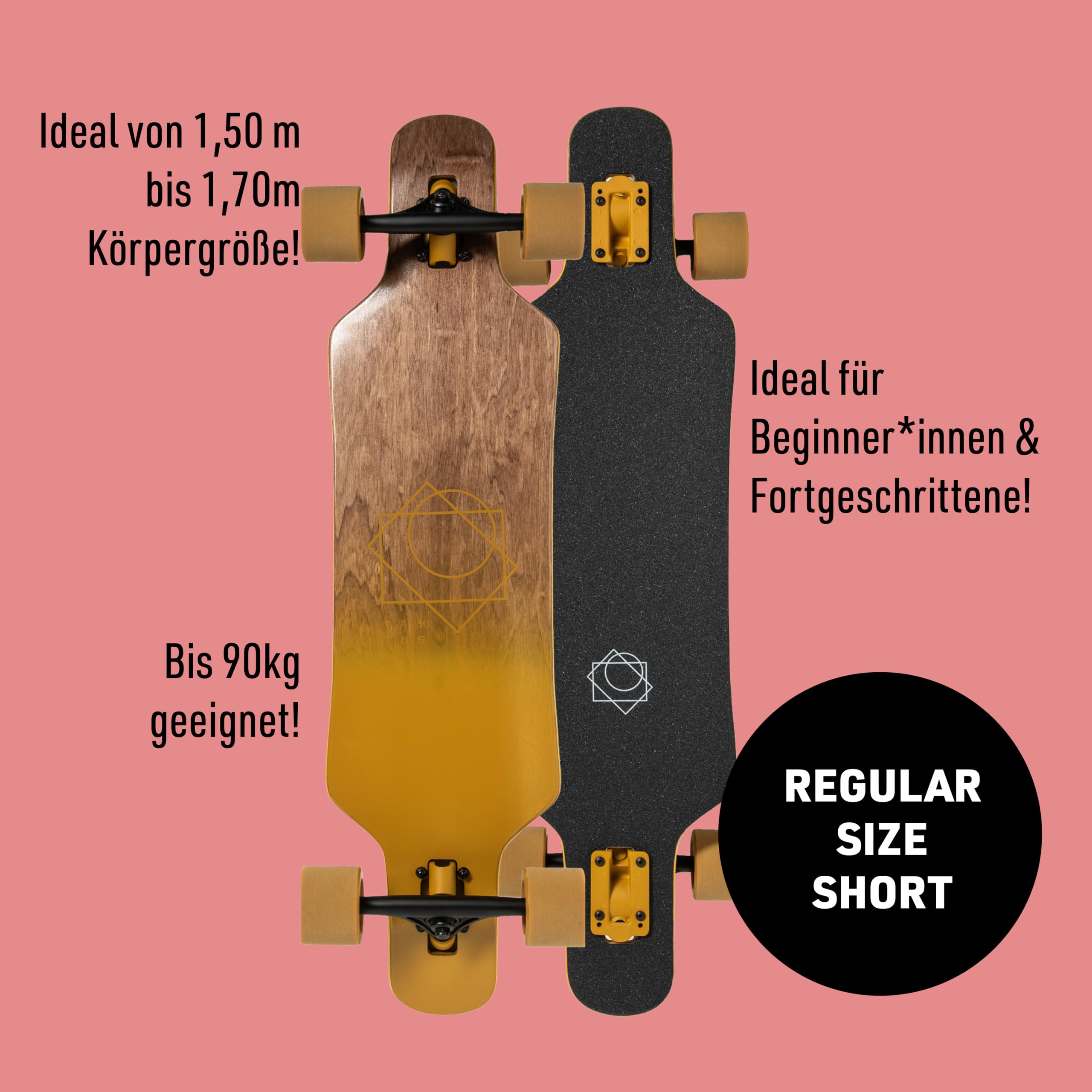 TITUS Longboard – Komplettboard – Longboard Erwachsene, Jugendliche & Kinder, für Einsteiger & Fortgeschrittene