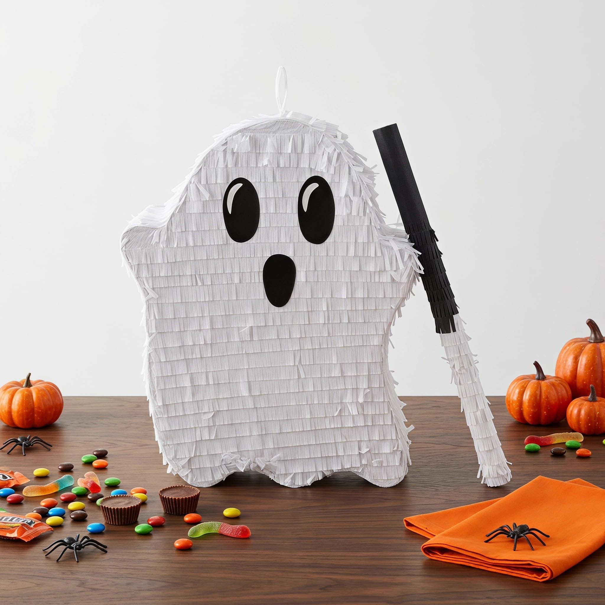 FOMIYES 1 Set de Piñata Fantasma de Halloween Rellena - Divertido Juego de Fiesta Piñata Decoración Colgante - Artículos para Fiesta de Halloween - Rompe con Palo y Venda para los Ojos