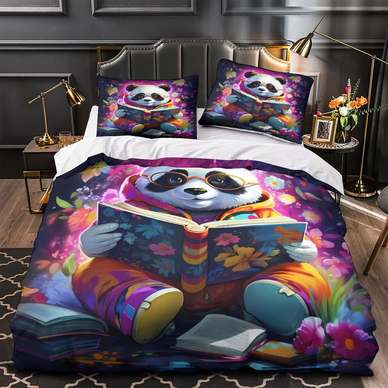 Housse de couette panda 135x200 pour créer un coin lecture cocooning