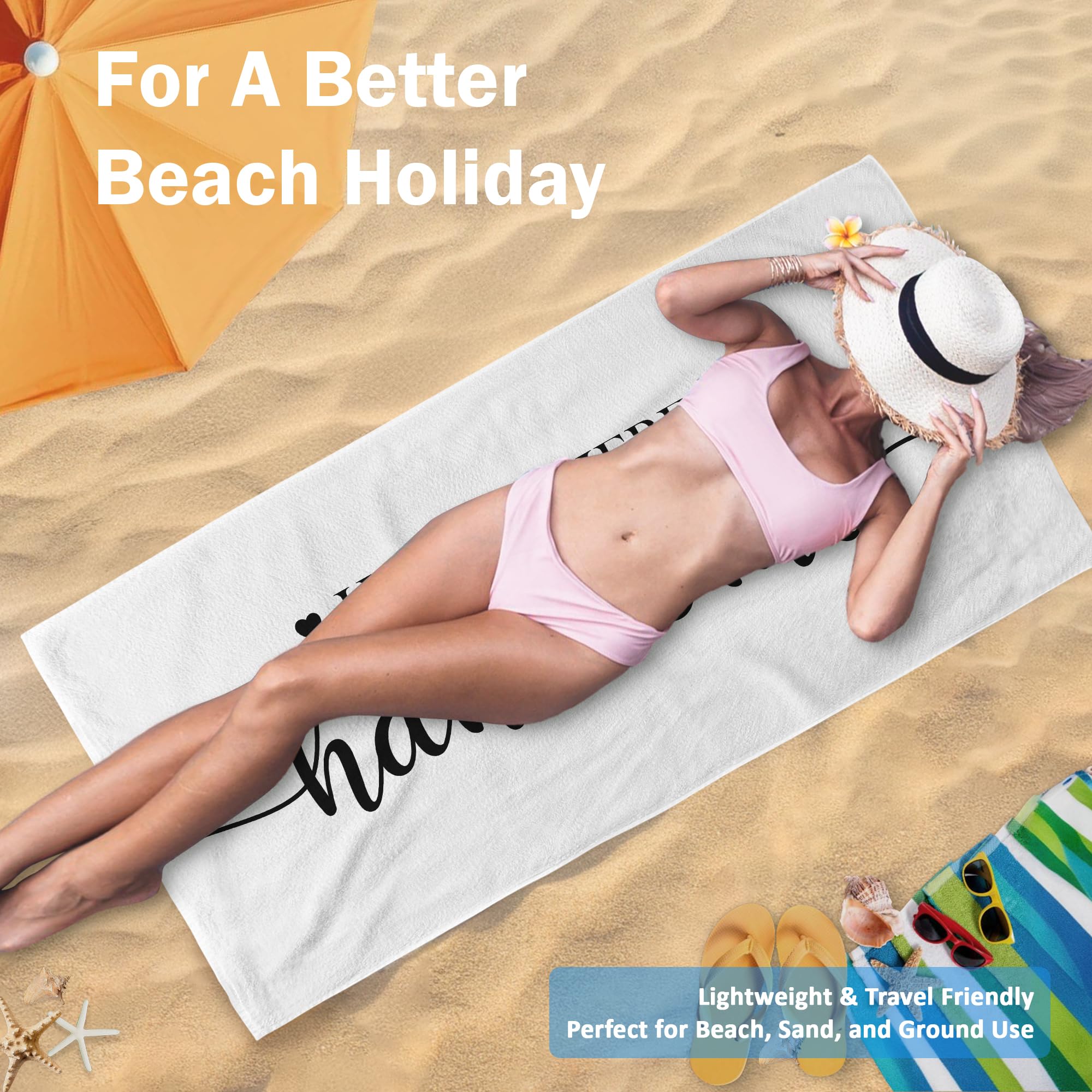 Juego de 2 toallas de playa con texto en inglés "Couple Good Morning Gorgeous Hello There Handsome Beach", para luna de miel, boda, San Valentín, regalos para novia, novio, para él y ella,