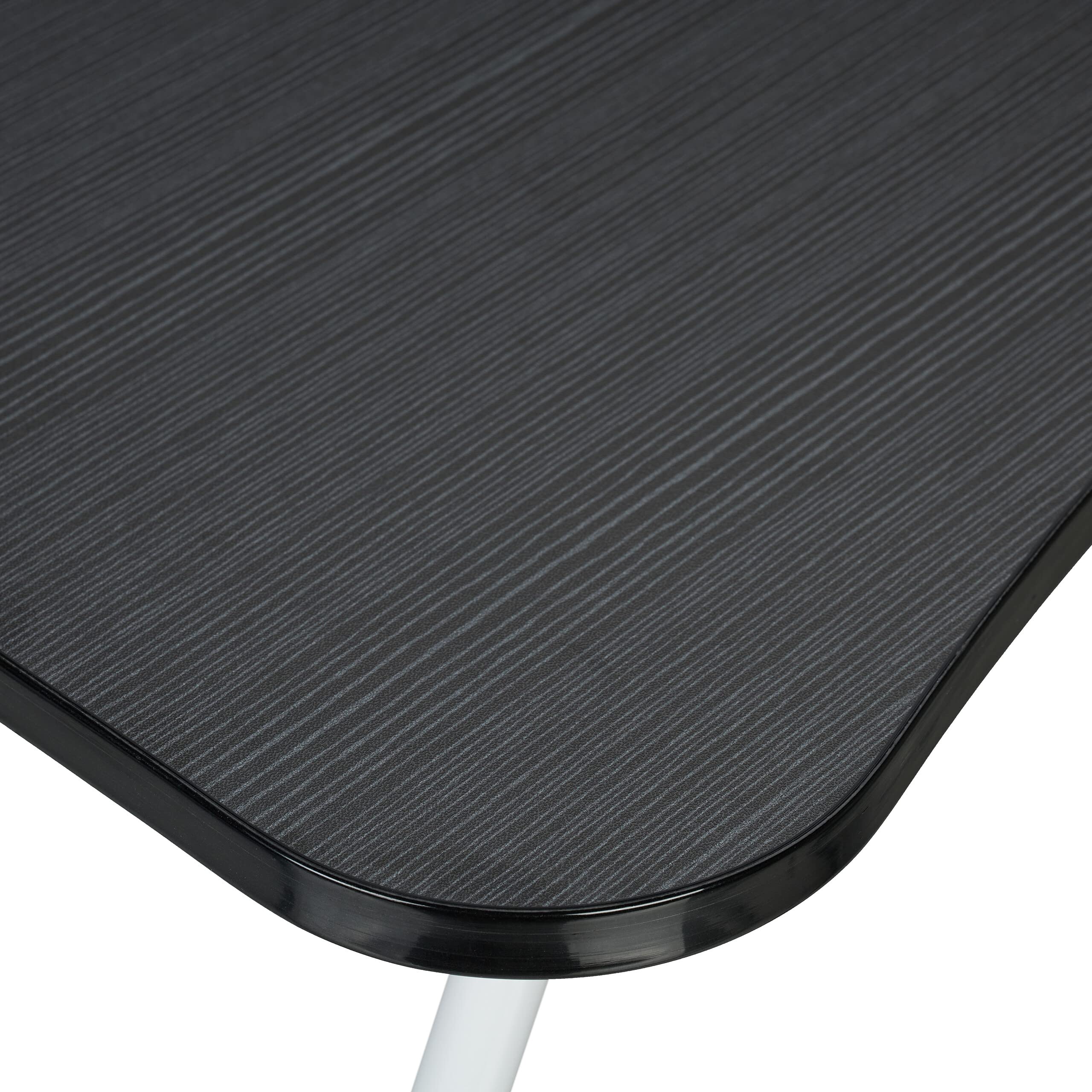 Relaxdays Tavolino per Laptop, Pieghevole, Letto e Divano, 26 x 63 x 40 cm, Tavolinetto per Notebook, MDF e Ferro, Nero