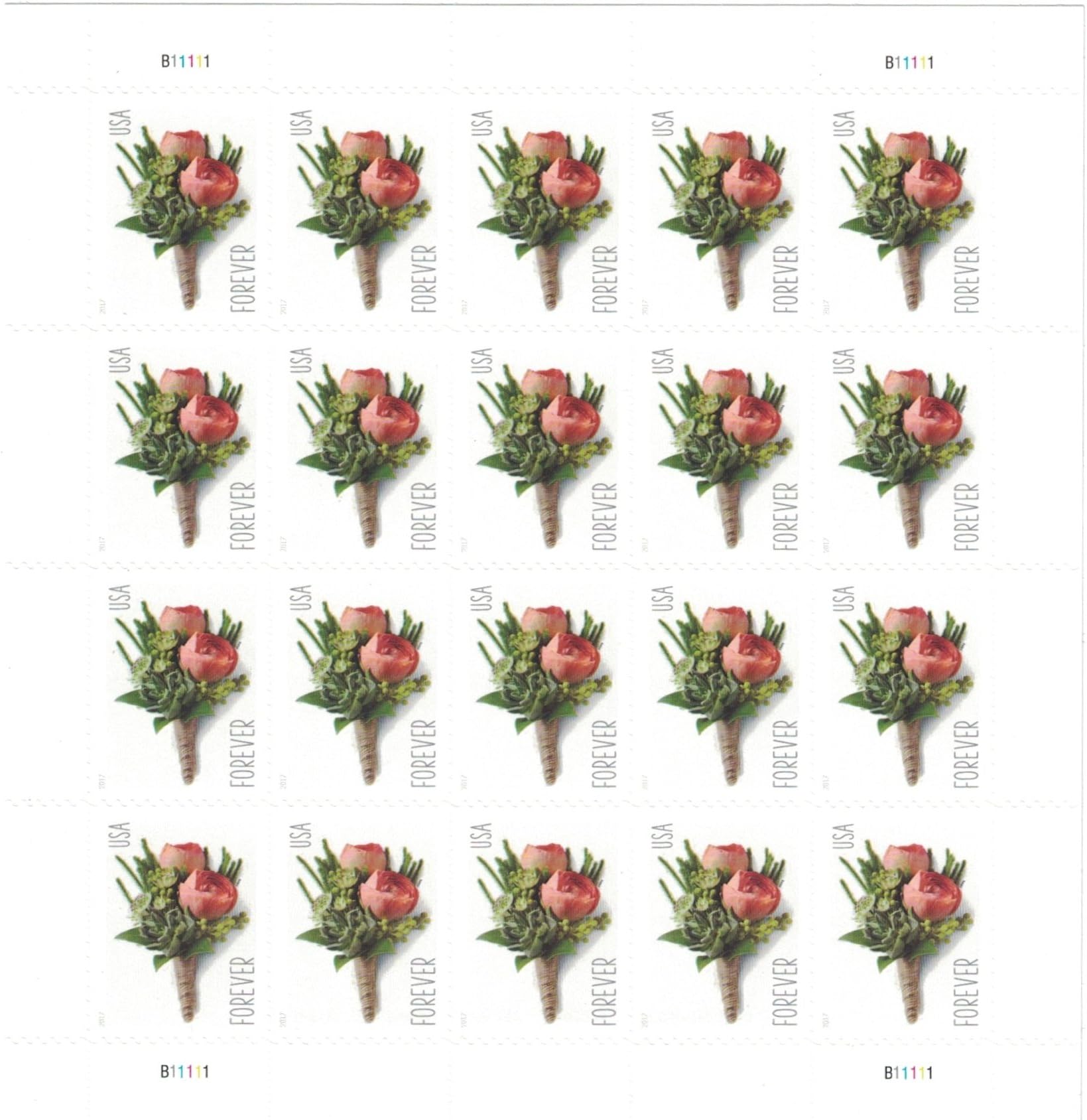 Celebration Boutonniere Forever Stamps - Sheet of 20 United States Postage Stamps