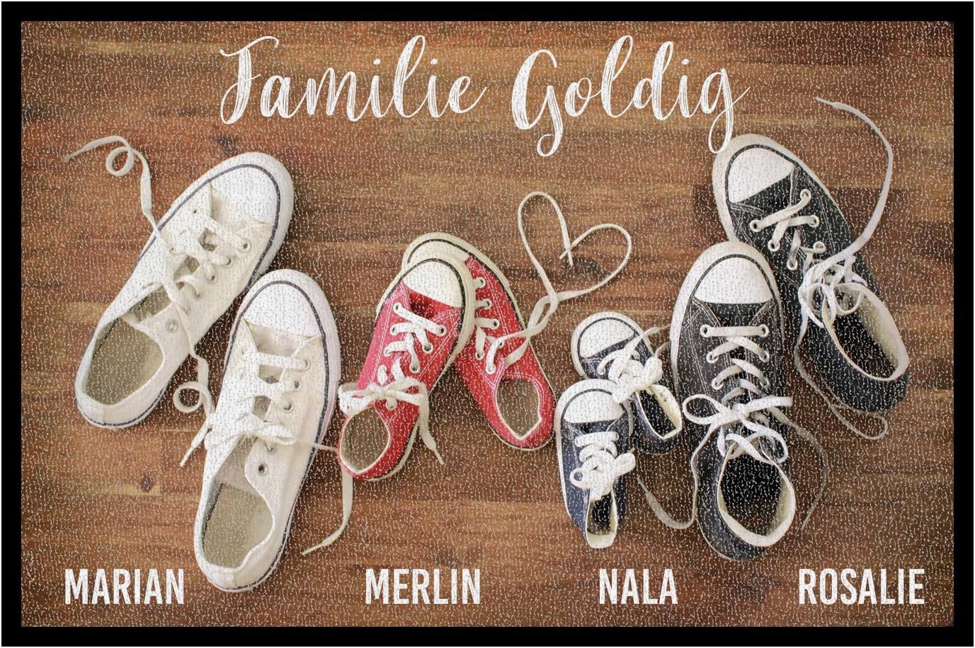 Fußmatte mit Trittrand - Sneaker 2 Erwachsene, 2 Kinder (60 x 100 cm)