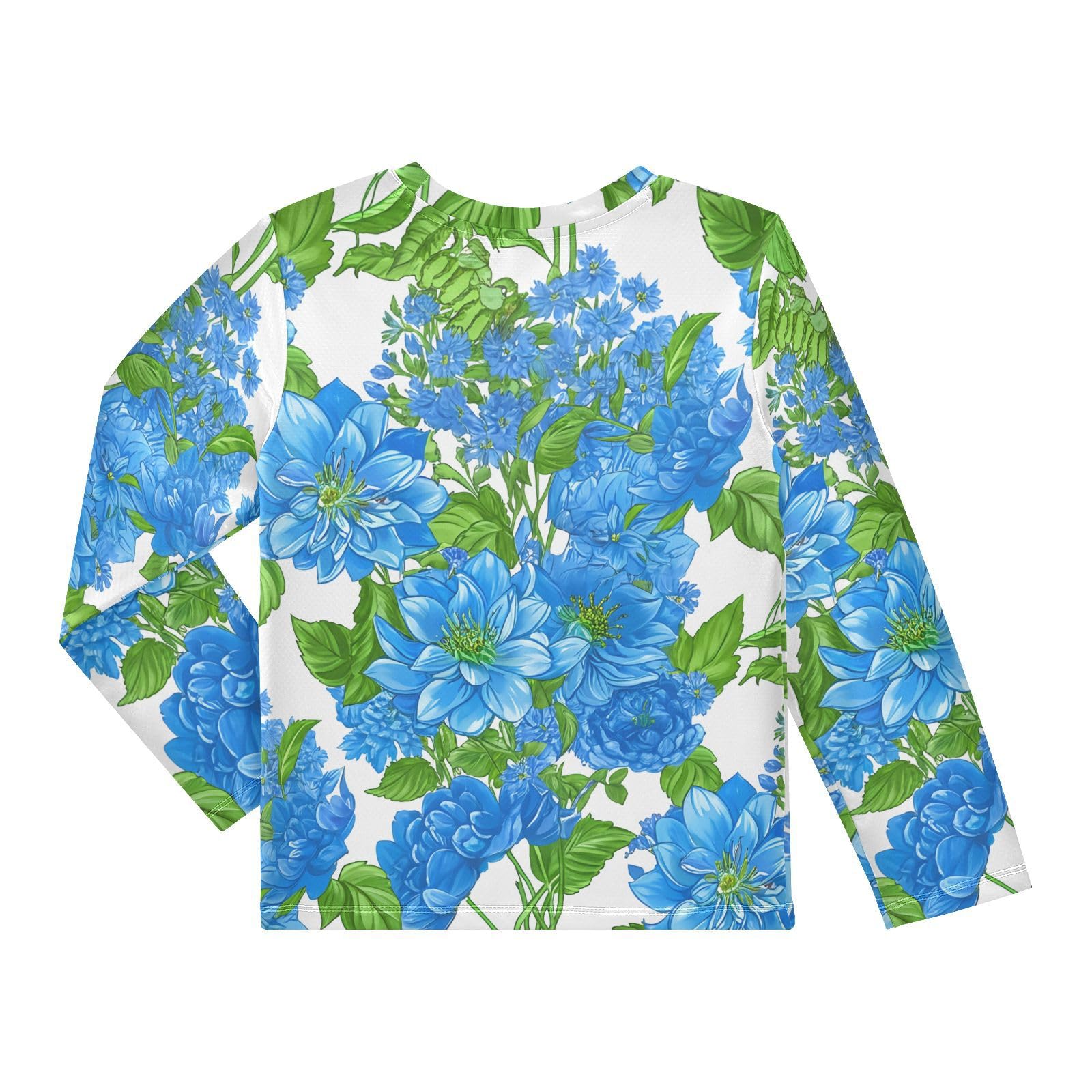 Dahlia Blossom Foliage Boy's Rash Guard Swim Shirt Long Sleeve Sun Shirt for Running Swiming Pool UPF50+ 4T