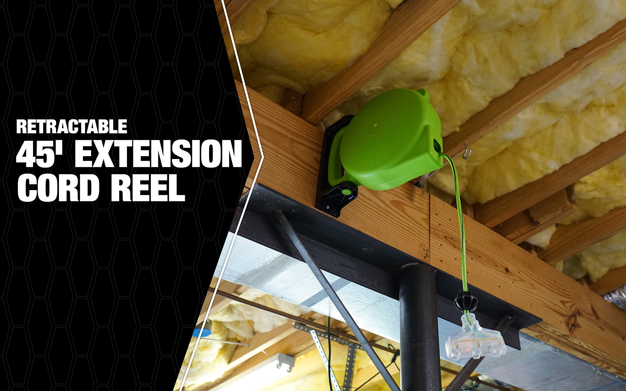 Woods E316 Ext Reel, 45-Foot Cord, Green, Ft