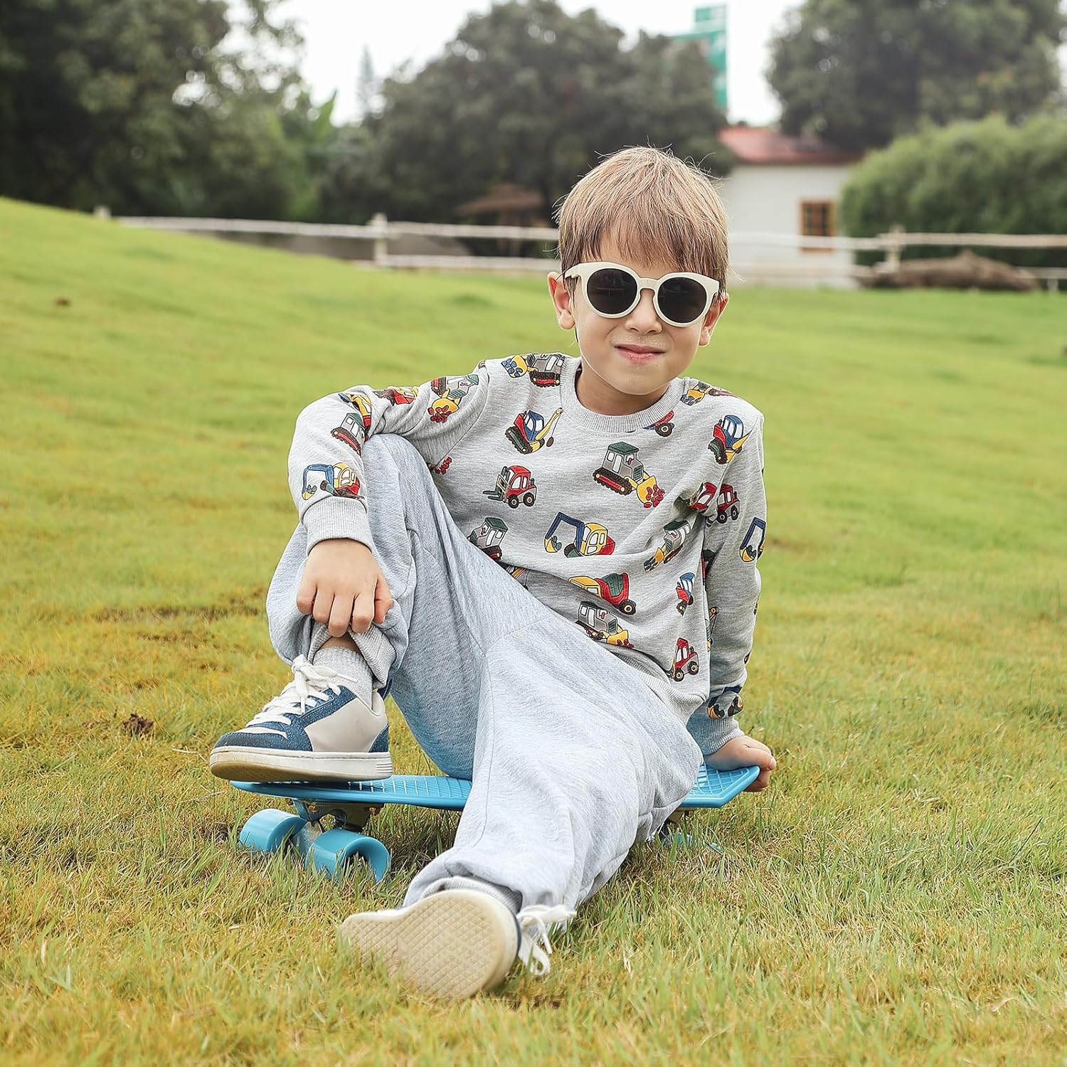 Toddler Boy Long Sleeve Sweatshirt 2-6Y Boys Cotton Sweat Shirt Kids Dinosaur Truck Print Sweater Pullover Tops - Image 8