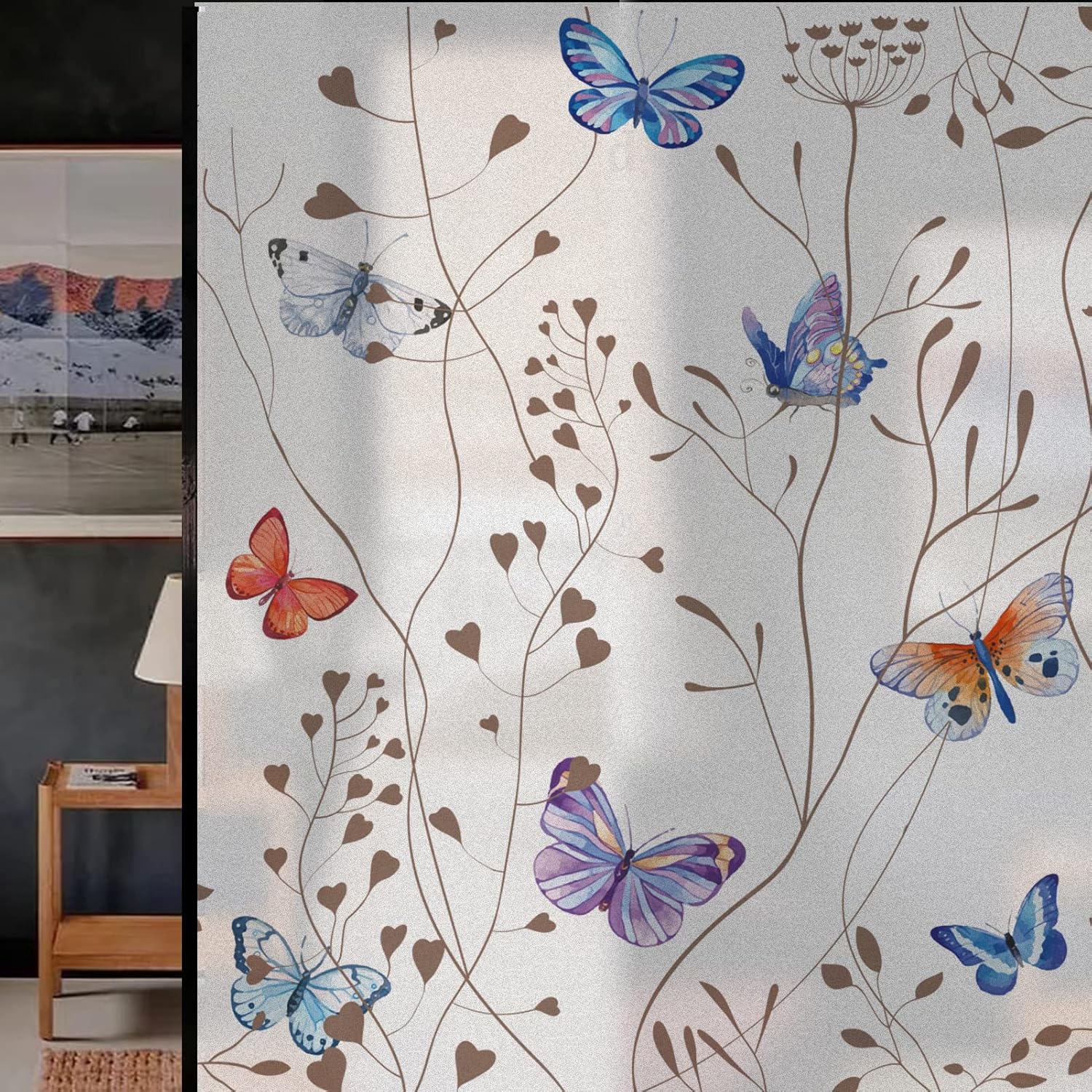 DKTIE Bathroom Window Privacy Film with Installation Tools, Stained Glass Window Film, Frosted Material, High Privacy Protection, Static Cling Without Glue (04, 35.4'' x 78.7'') 04 35.4" x 78.7" (with tools) 2- Pack