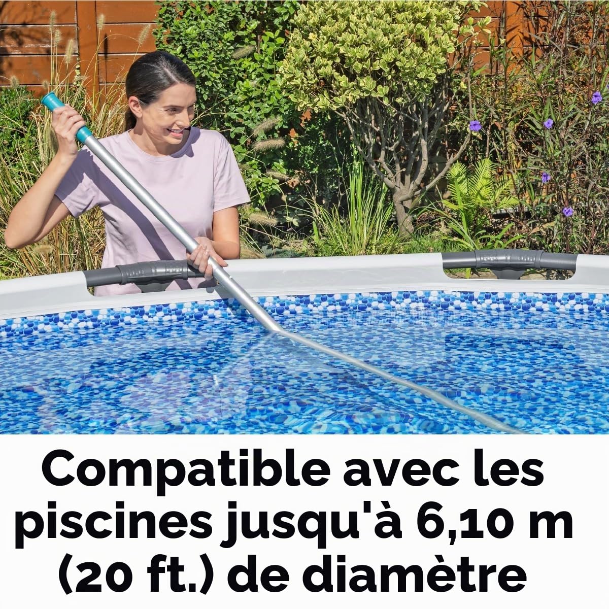 Bestway Kit d’Entretien de Piscine avec aspirateur et épuisette AquaSurge - - Blanc/Vert