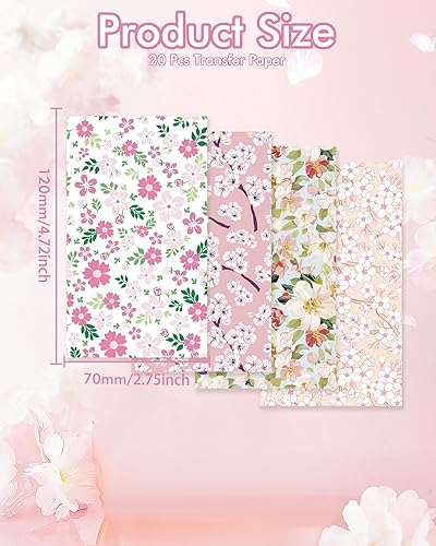 Miniatura 4 de Puocaon Papel de transferencia de arcilla polimérica, 4 diseños, 20 hojas de transferencia de arcilla polimérica soluble en agua, adorables hojas de