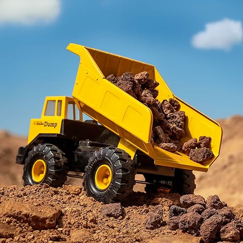 Miniatura 7 de Tonka Retro Mighty - Camión volquete  Edición de coleccionista  Fabricado con 2 veces más acero, juguete de construcción para niños, camión de