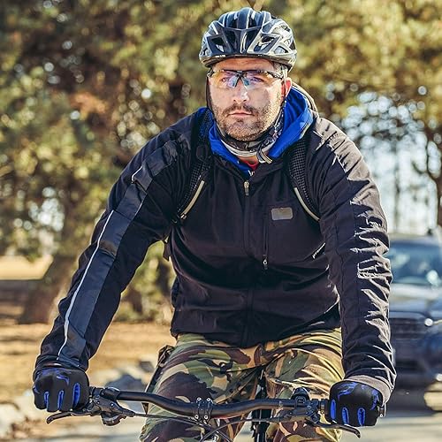 Miniatura 6 de BEACE Guantes de ciclismo para hombres y mujeres, guantes de ciclismo de montaña con pantalla táctil y palma de silicona antideslizante, guantes de