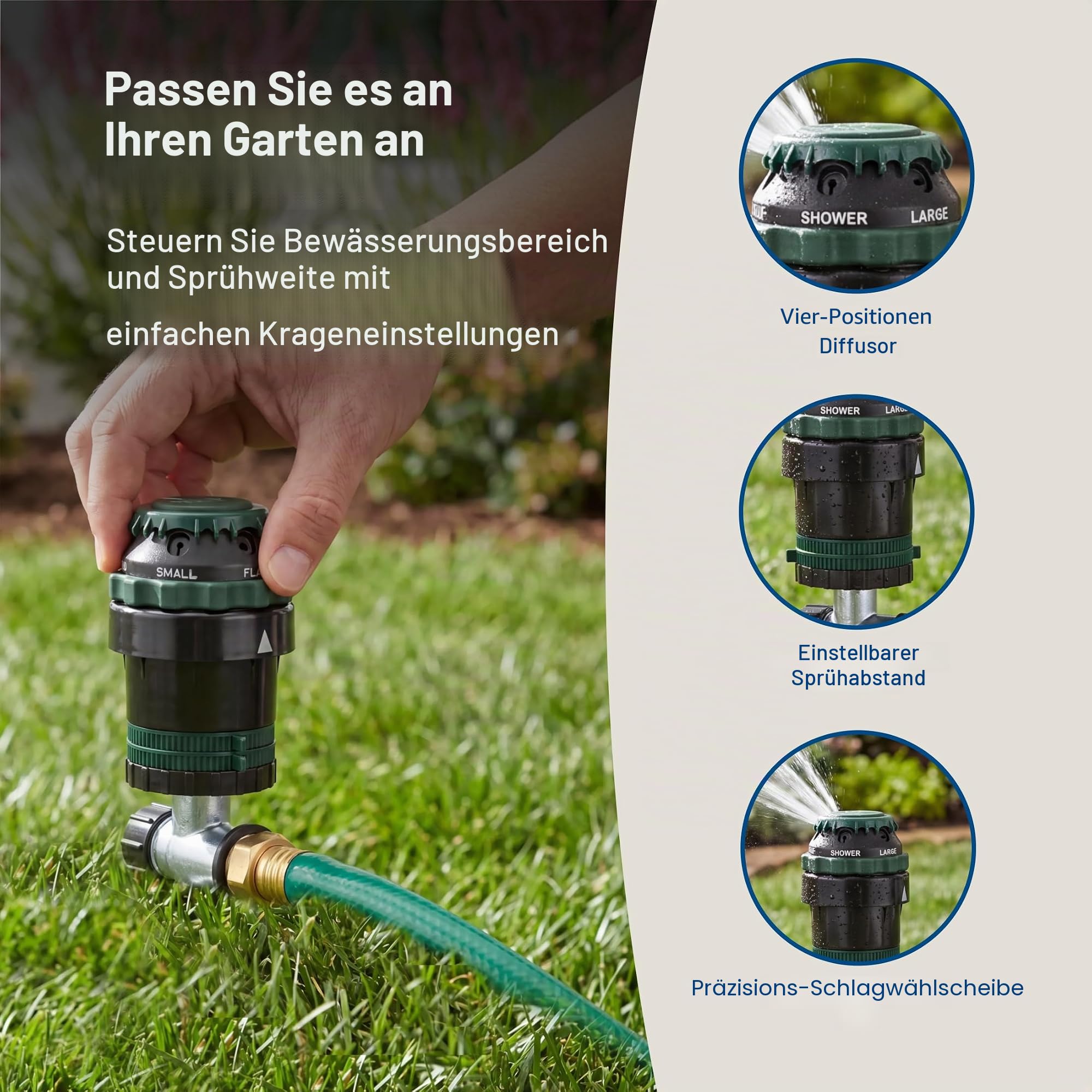 Orbit 58573N H2O-6 Getriebe-Sprinkler, Spike B 58573, grün