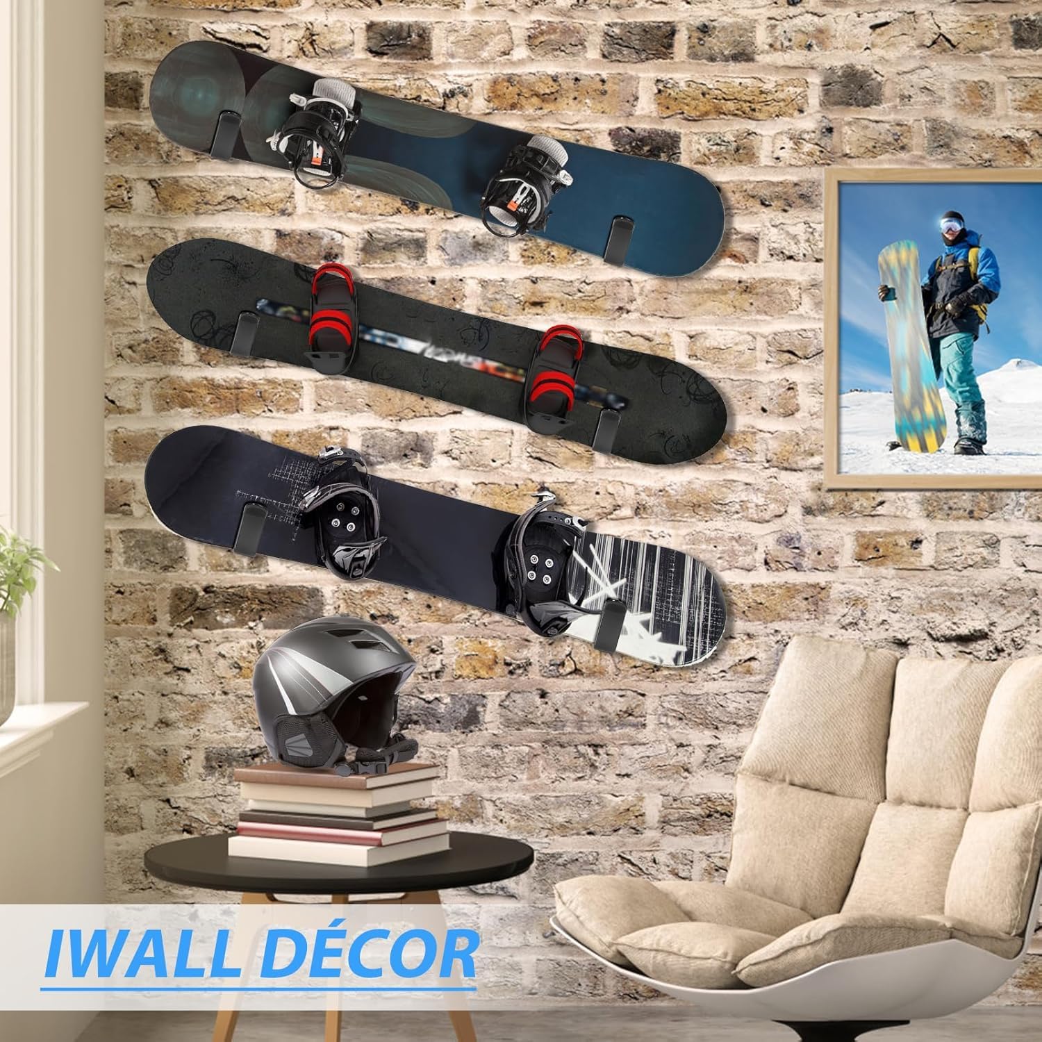 Soporte Skate Pared Porta Tablas Surf Universal Monopatín Longboard Snowboard Multifuncional