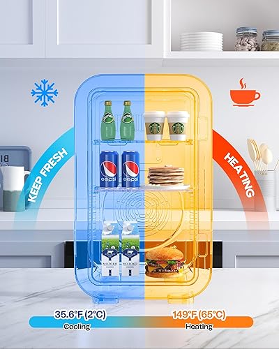 Miniatura 7 de Mini nevera, refrigerador pequeño de 6 litros8 latas para dormitorio, automóvil, oficina y dormitorio, enfriador termoeléctrico portátil de 110 V