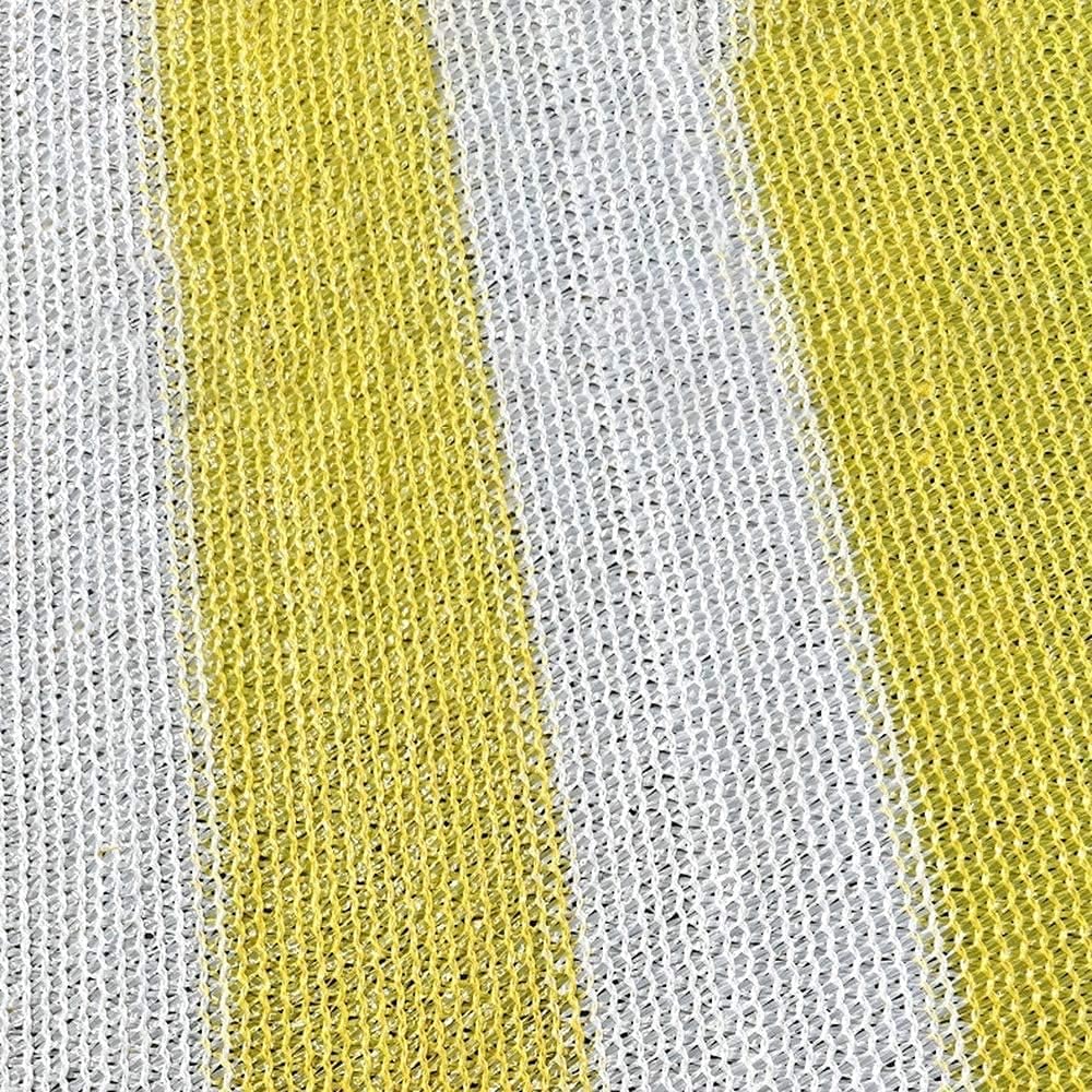 Shade Cloth Sunblock Shade Mesh Shading Netting Shade Cloth UV Blockage Resistant Stripe Shade Cloth Privacy Protection Sunshade Awning with Grommets LSDRALOBBEB 214(Color:Yellow;Size:2 * 3m)