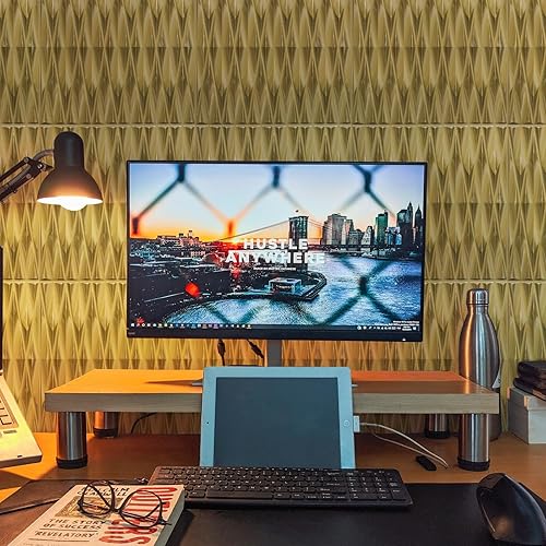 Miniatura 2 de STICKGOO Paneles de pared 3D dorados para despegar y pegar, 19.7 x 19.7 pulgadas, paneles de pared de PVC con diseño ondulado, paneles de pared 3D