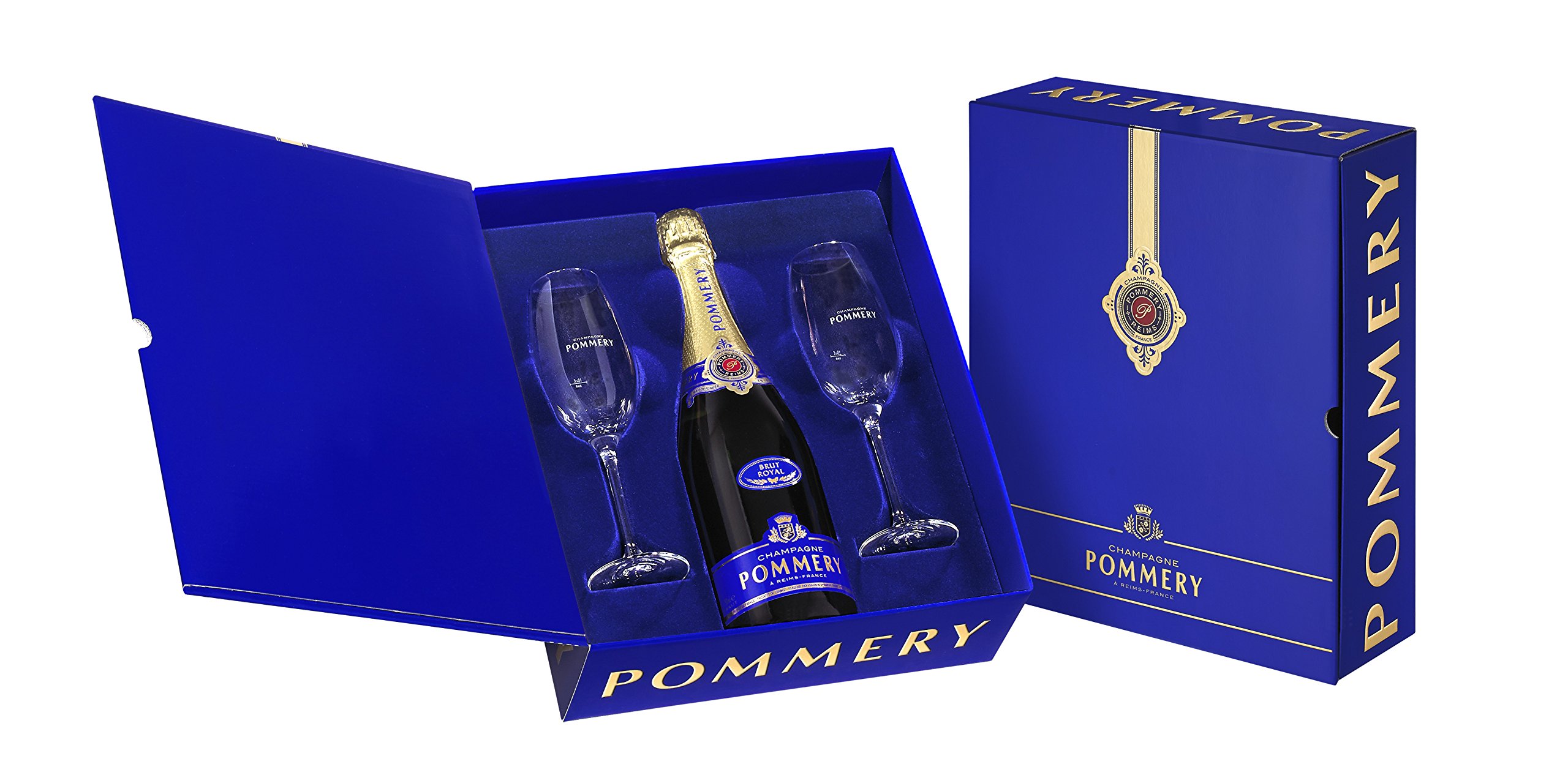 Pommery Brut Royal Champagne Gift Pack with 2 Flutes