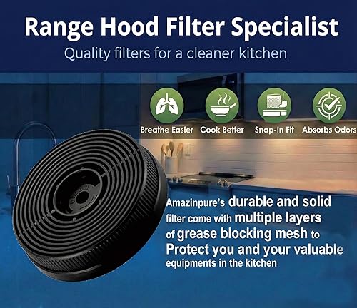 Miniatura 3 de 2X R10925 - Filtro de carbón de repuesto para campana extractora, 4.291 x 0.984 in, compatible con SNDOAS CF-Y, Tieasy USGDCF-Y, GD17 GD24 TD17