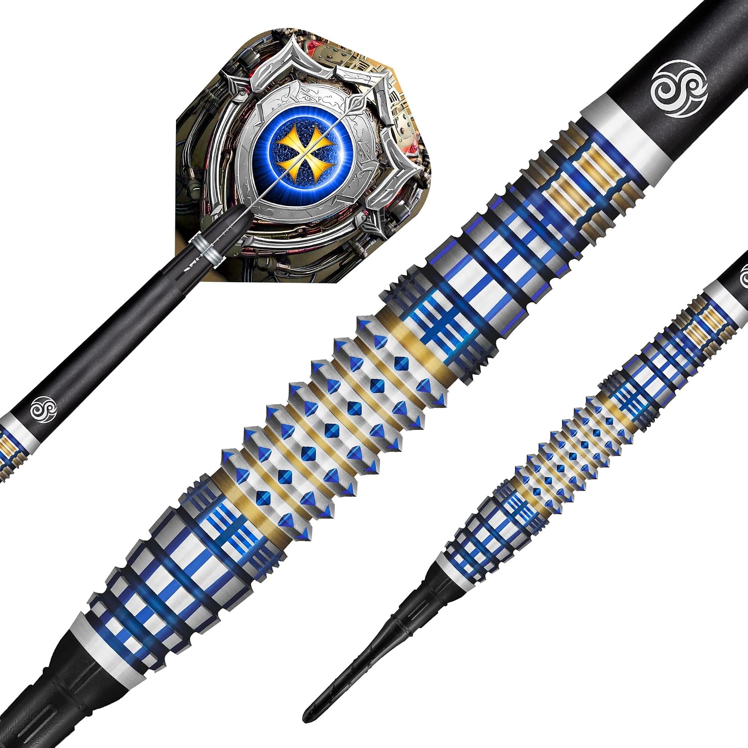 Shot! Future Knights Darkstar Soft Tip Darts | 90% Tungsten | Front Weighted | High-Performance Grip | Pro Control for All Levels | Soft Tips for Electronic Boards | Made in New Zealand