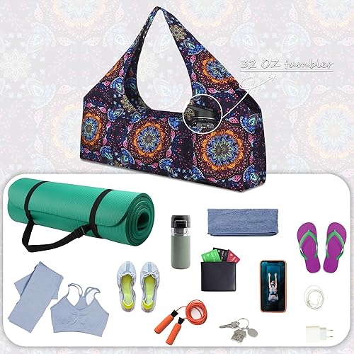 Miniatura 4 de Bolsa grande para esterilla de yoga, bolsas y transportadores de yoga que se adapta a todas las cosas con correa para esterilla de yoga, bolsillos
