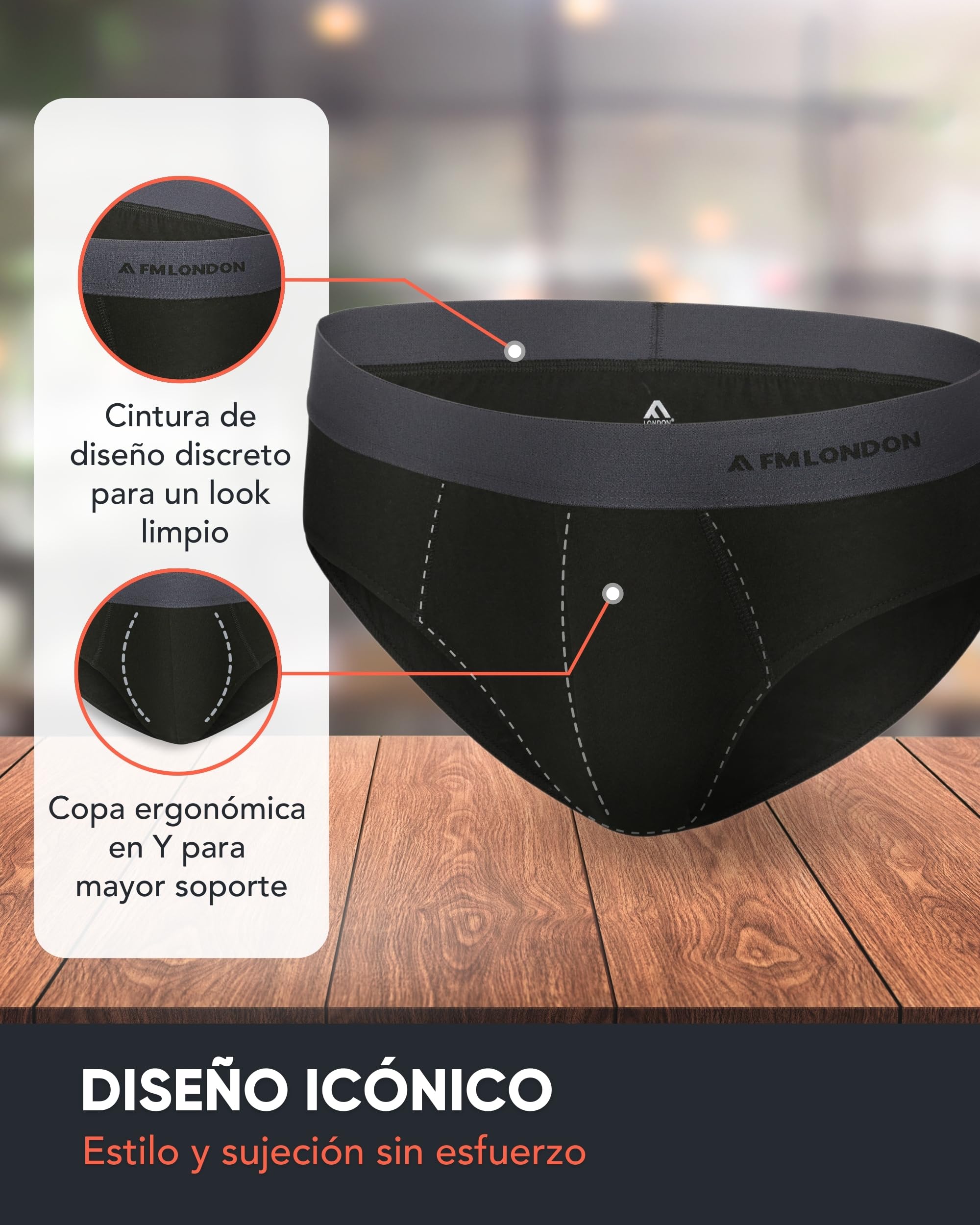 FM London Pack de 7 Slips para Hombre Esenciales – Calzoncillos para Hombre Slip Modernos y Sin Etiquetas – Pack de Calzoncillos Ricos en Algodón con Cintura Elástica Antideslizante