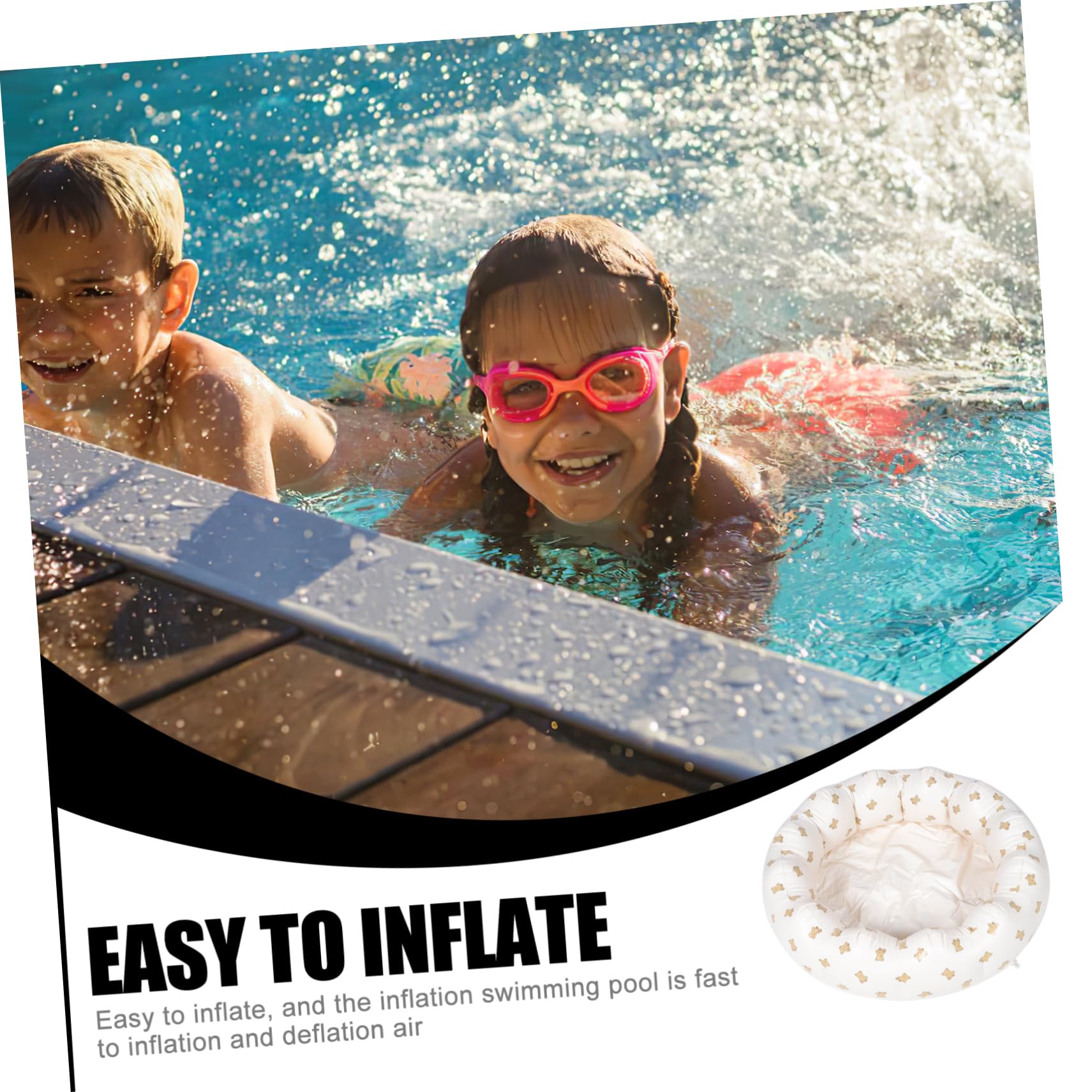 Abaodam Piscina Inflable para Bebés Pequeña Piscina de Baño para Inflable para Interiores y Exteriores para Verano y Cumpleaños