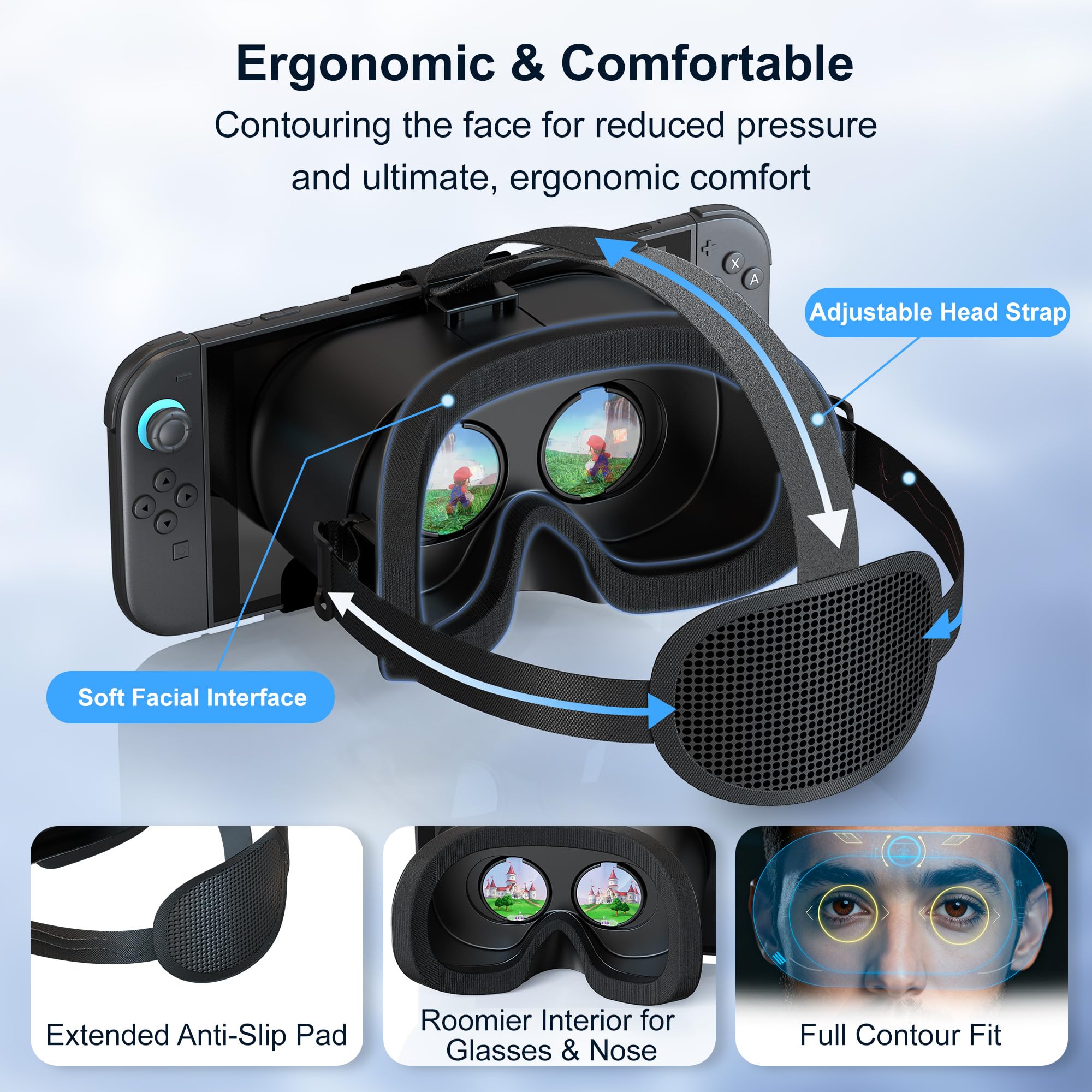 VR Headset per Switch 2, nero