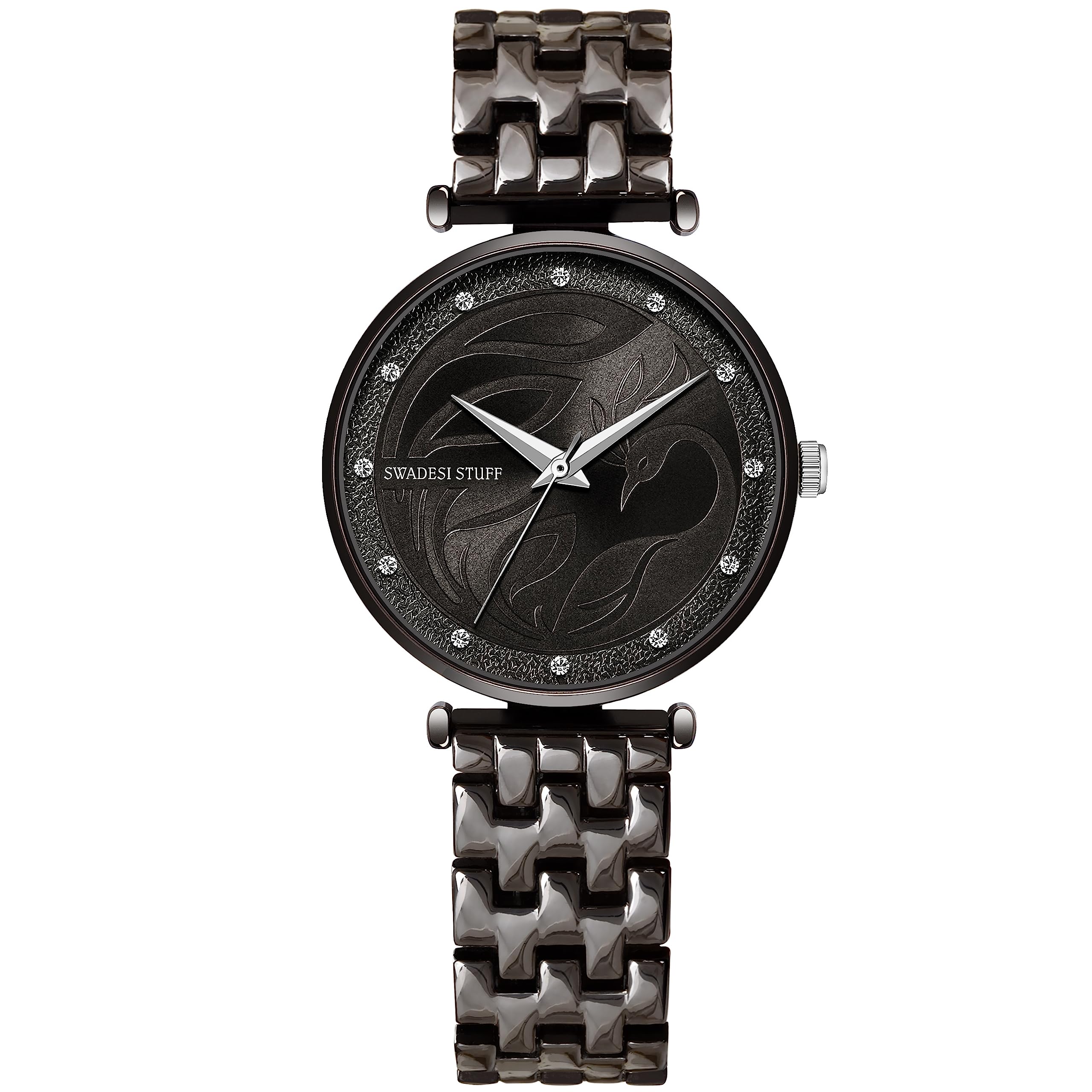 SWADESI STUFF Phoenix Peacock Dial Premium & Luxurious Stainless Steel Rose Gold Strap Analog Watch for Women (B0C783N7WY) Amazon Price History, Amazon Price Tracker