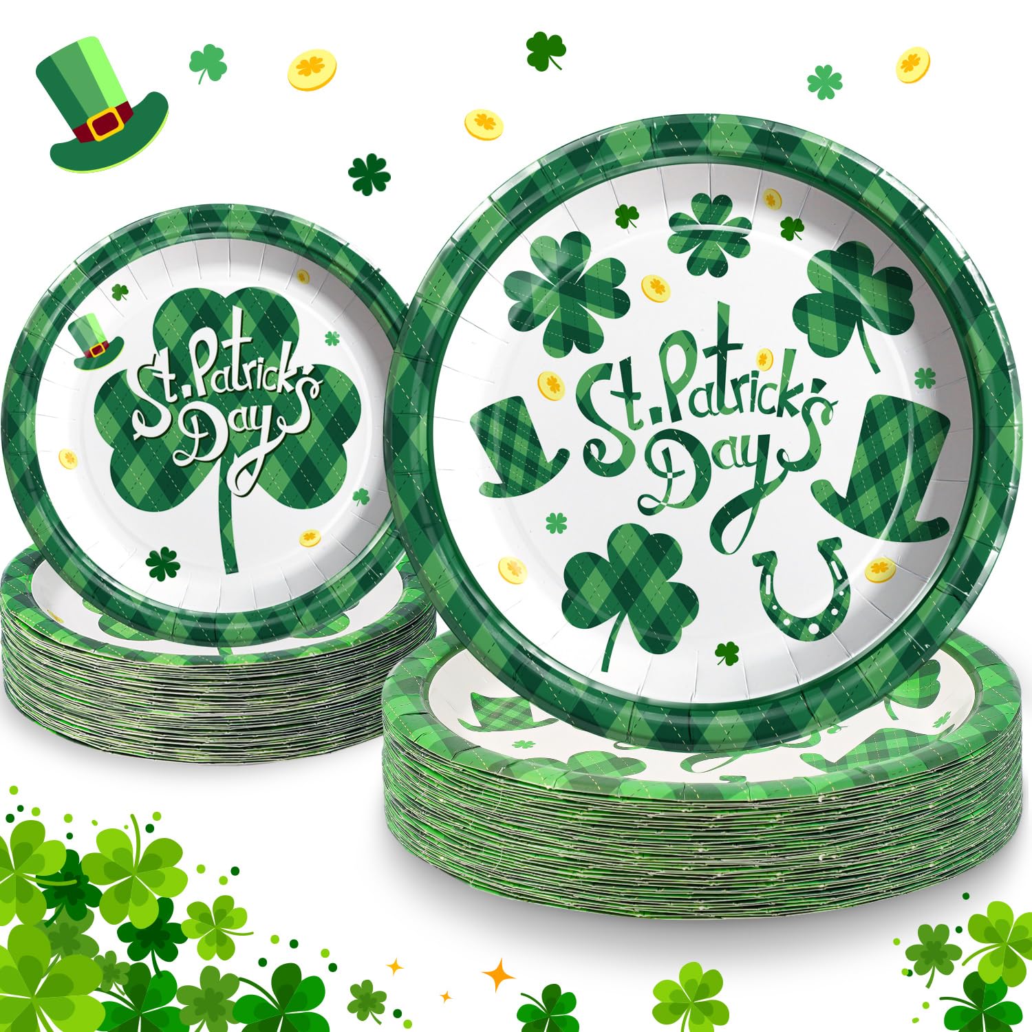 Carta Verde Per Scrapbooking San Patrizio - 24 Fogli 15x15cm - 12 Disegni Diversi, Alta Qualità 160g/m²