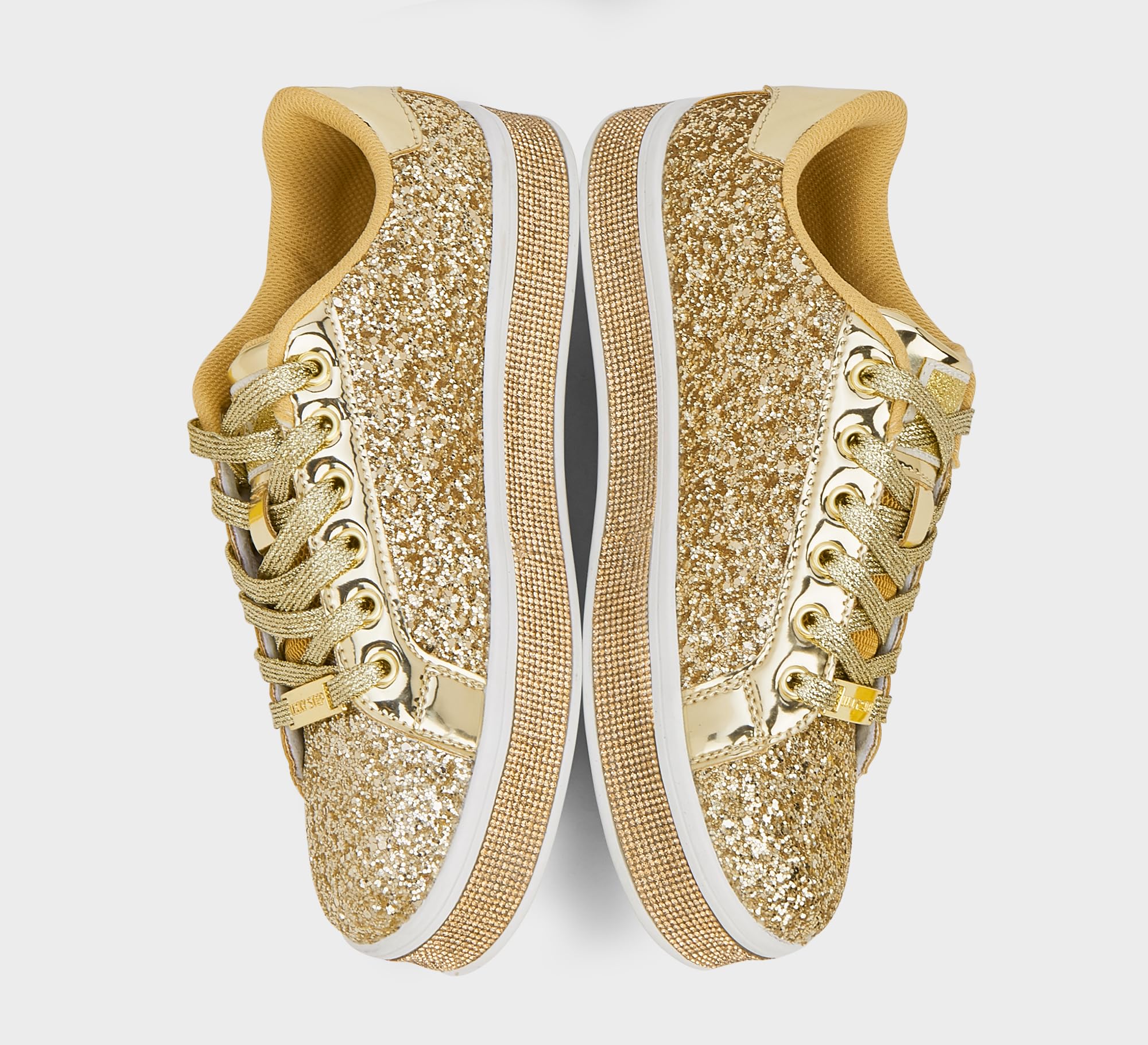 LUCKY STEP Scarpe da Ginnastica con Plateau Glitter per Donna per Matrimonio e Passeggio