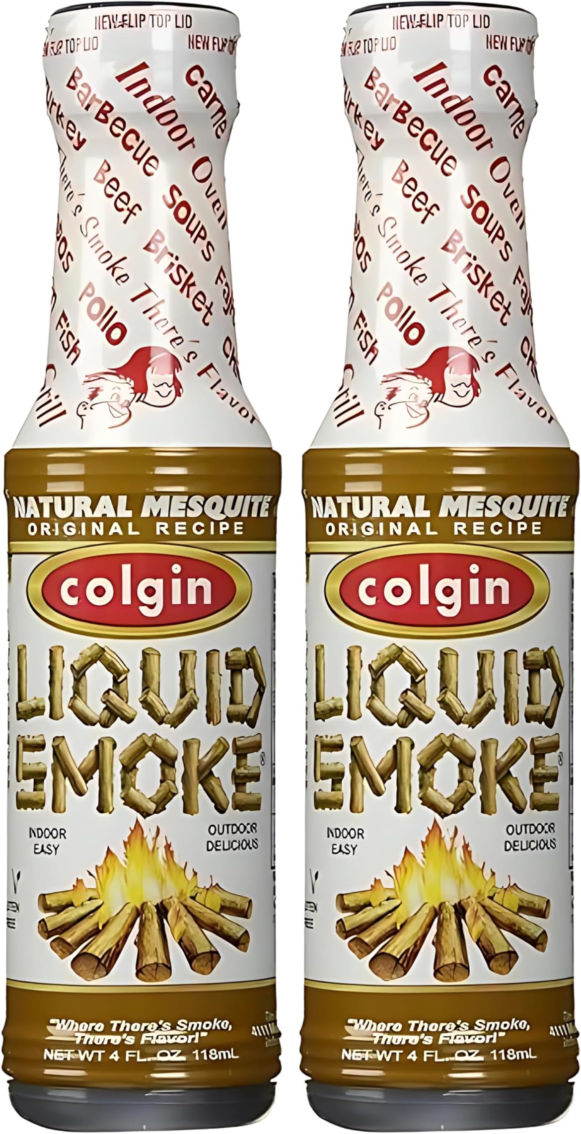 Colgin Authentic Mesquite Flavor (4 Oz) for Home Cooks and BBQ Enthusiasts - Liquid Smoke for Cooking - Add Mesquite Liquid Smoke Flavoring to BBQs & Dips - Ideal for Grilling & Marinades (2 Pack)