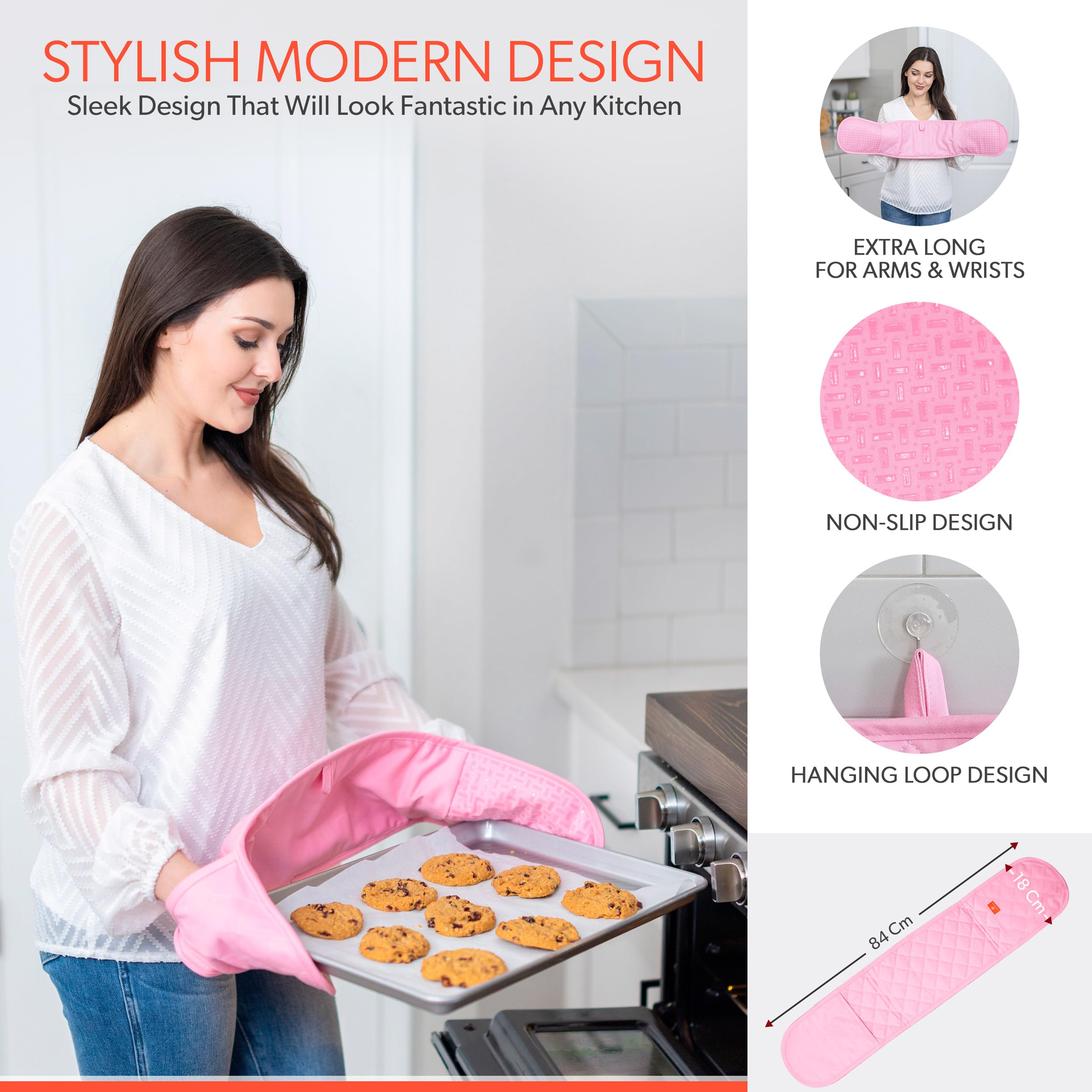 Pink Oven Gloves by Kiyotsu: Premium Oven Gloves, Double Quilted Protection - Your Pink Kitchen Accessory - Image 3