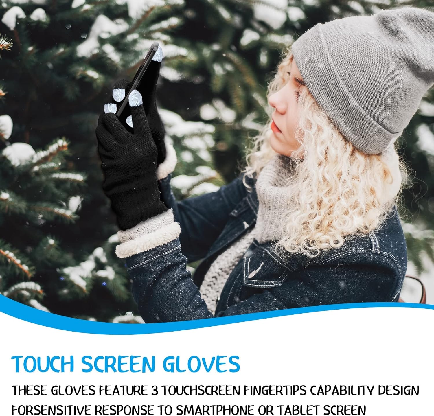 Handepo 100 Pairs Winter Touchscreen Gloves - Magic Stretch Knitted Texting Gloves for Men Women Adults - Bulk Black - Image 6