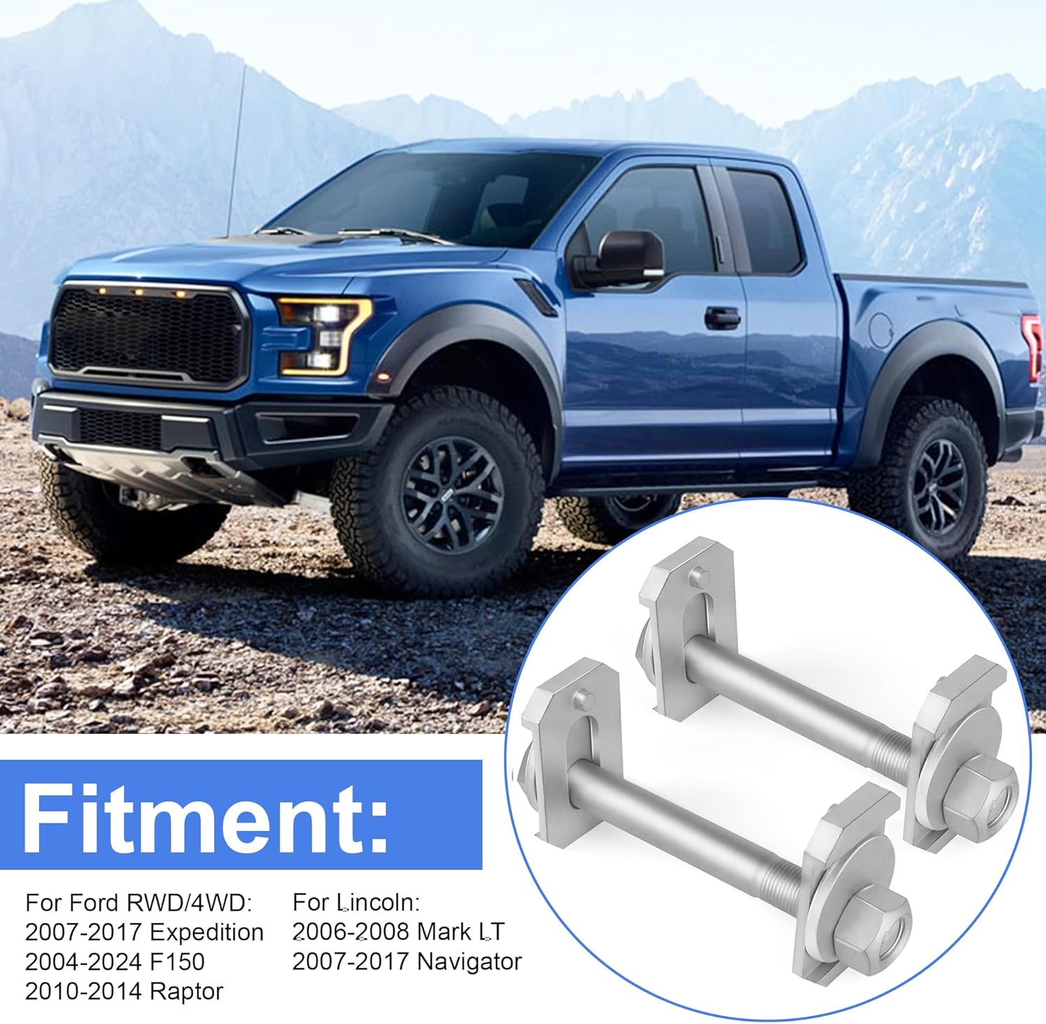 86252 Performance Cam Front Camber/Caster Kit Compatible with 09-14 FORD F-150 4wd Raptor