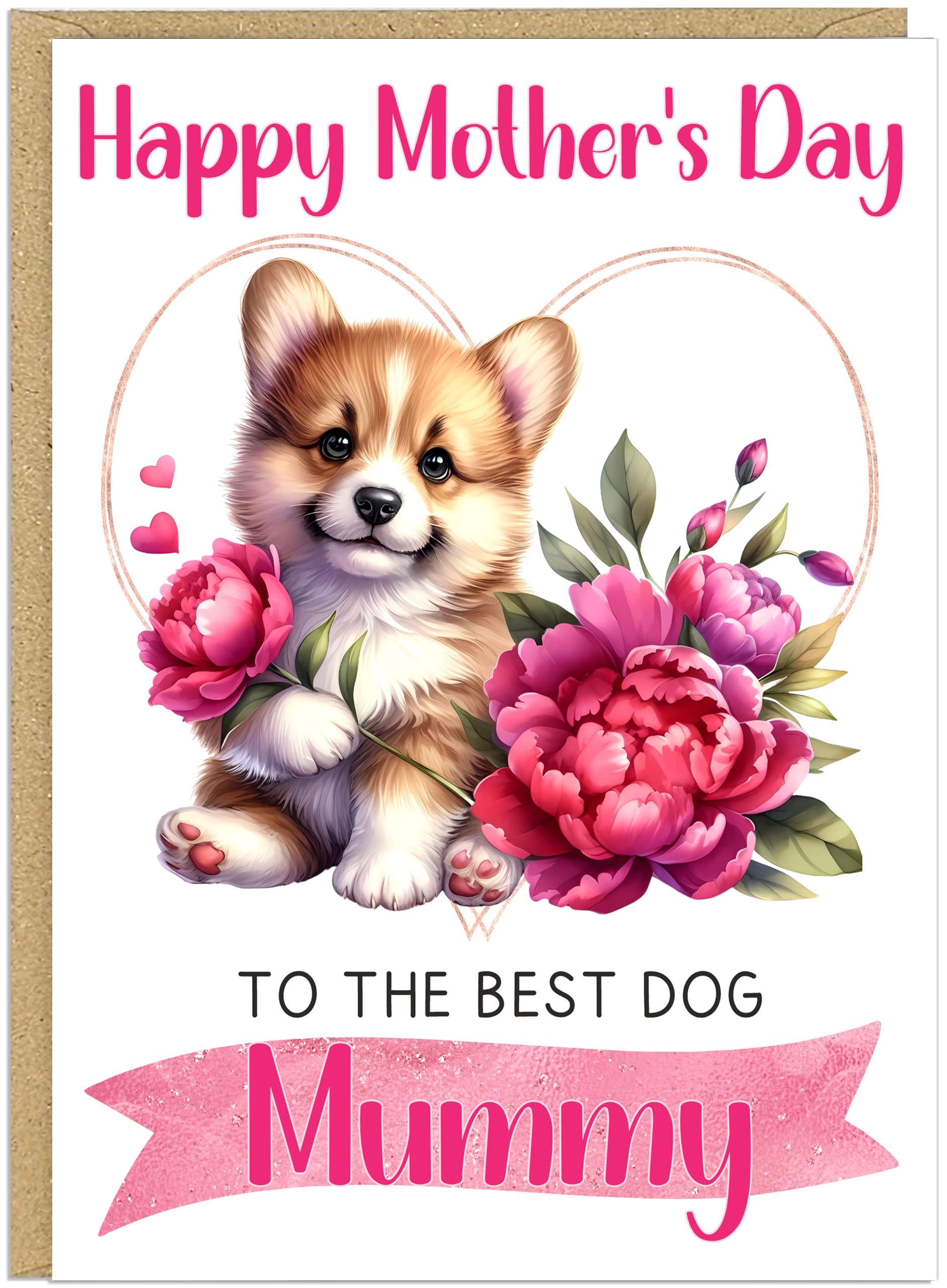 Personalised Doggy Mum Mother's Day Cards Custom Own Name With 24 Dog Breeds Happy Mother's Day The Best Dog Mummy Pet Owner Greetings Card (Akita)