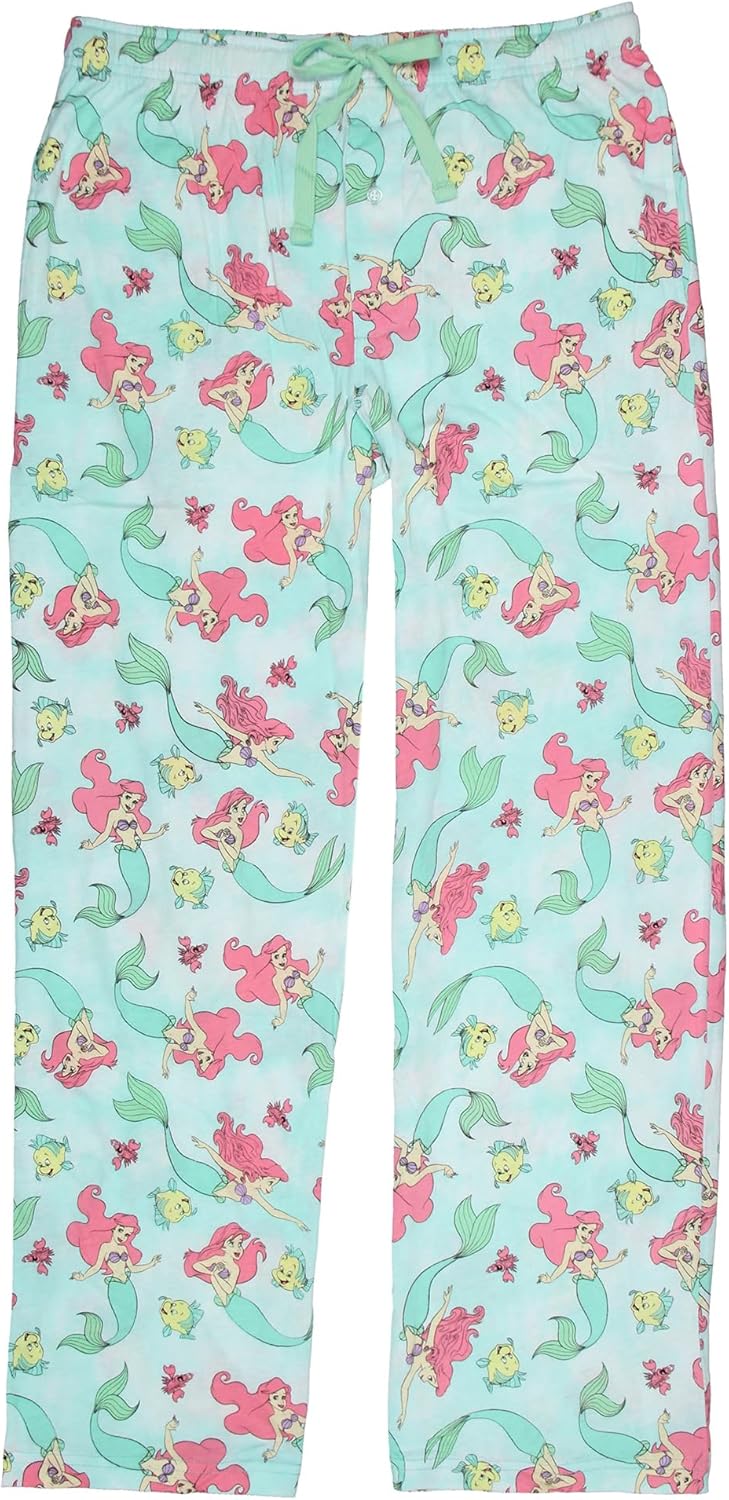 Disney Adult The Little Mermaid Ariel Flounder Sebastian All Over Print Pajama Sleep Lounge Pants For Men and Women - Image 5