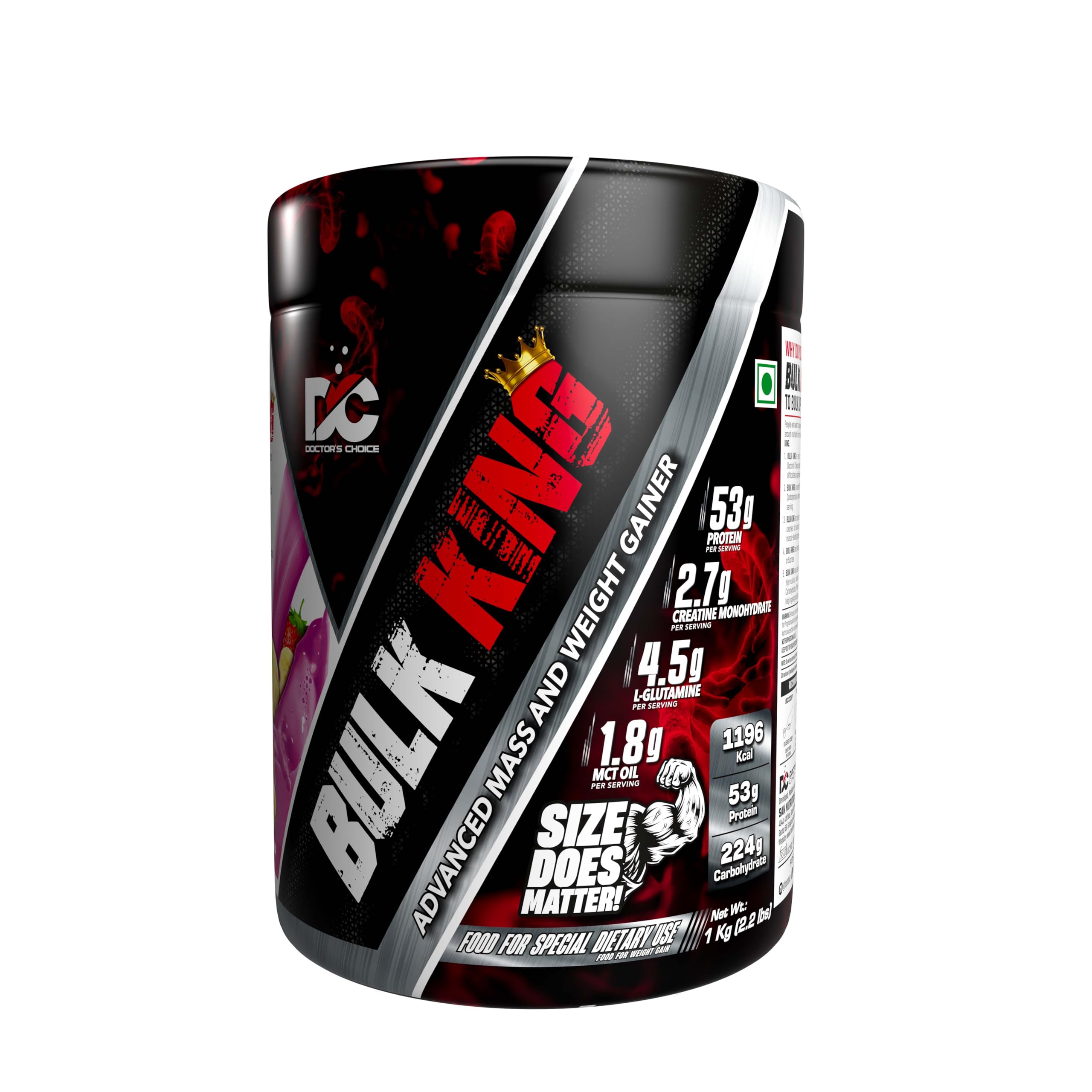 DC DOCTORS CHOICE Bulk King Advanced Mass Gainer and Weight Gainer for bulking (Strawberry Banana Milkshake, 1Kg) (B0BSXHKSPY) Amazon Price History, Amazon Price Tracker