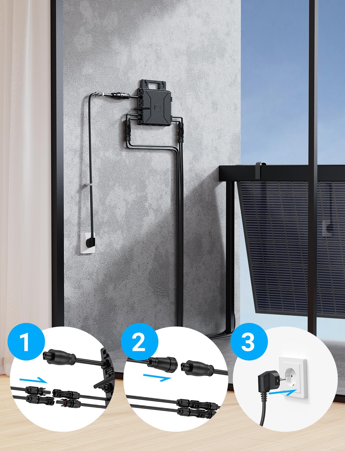 800W Mikrowechselrichter IP67 Wasserdicht – Balkonkraftwerk-Wechselrichter Mit 5m Kabel Und WLAN-APP-Überwachung, Plug-and-Play 800W Mikrowechselrichter IP67 Wasserdicht – Balkonkraftwerk-Wechselrichter Mit 5m Kabel Und WLAN-APP-Überwachung, Plug-and-Play