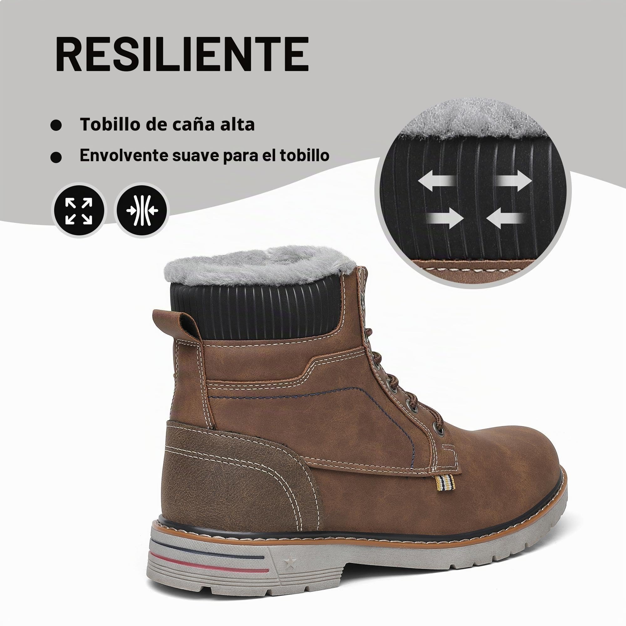Mishansha Botas de Nieve Hombre Mujer Invierno Marrón Gr.44