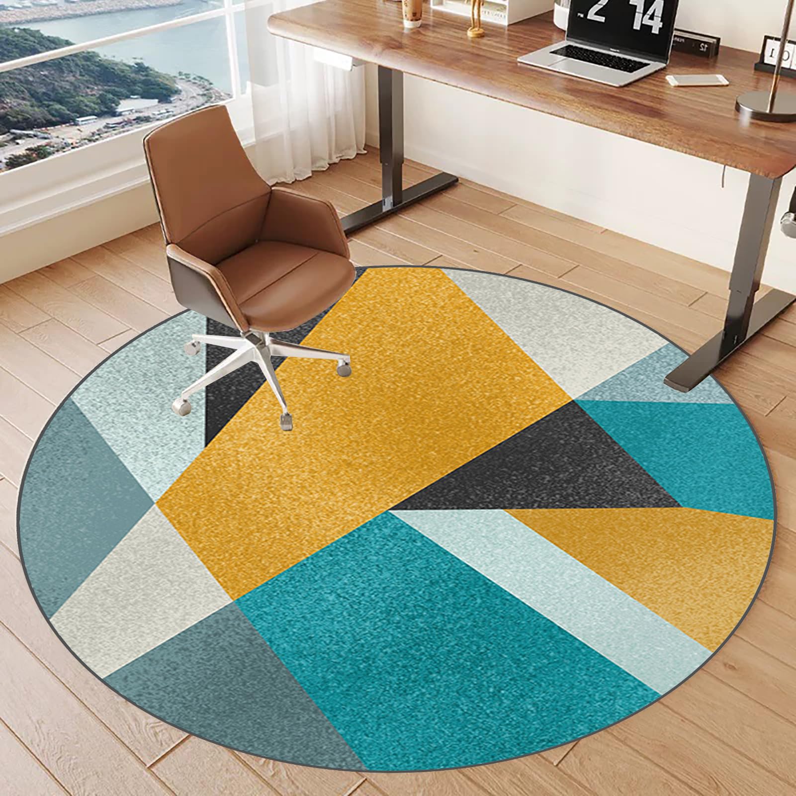 Chair Mats Office Chair Mat for Hard Floor Round Chair Rolling Mat Computer Gaming Chair Mat Carpet Protector Chair Mat Anti-Slip Desk Chair Mat for Carpet Floors Floor Mat for Office Chair 120 cm
