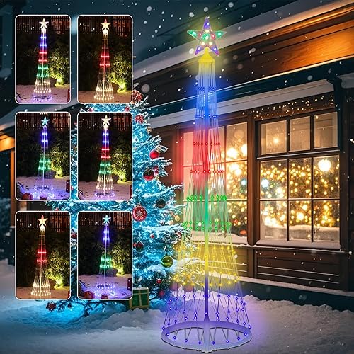 Miniatura 7 de Chonsun Árbol de Navidad blanco pequeño de acrílico con luces blancas cálidas, mini árbol de Navidad de mesa para fiestas de vacaciones, accesorios