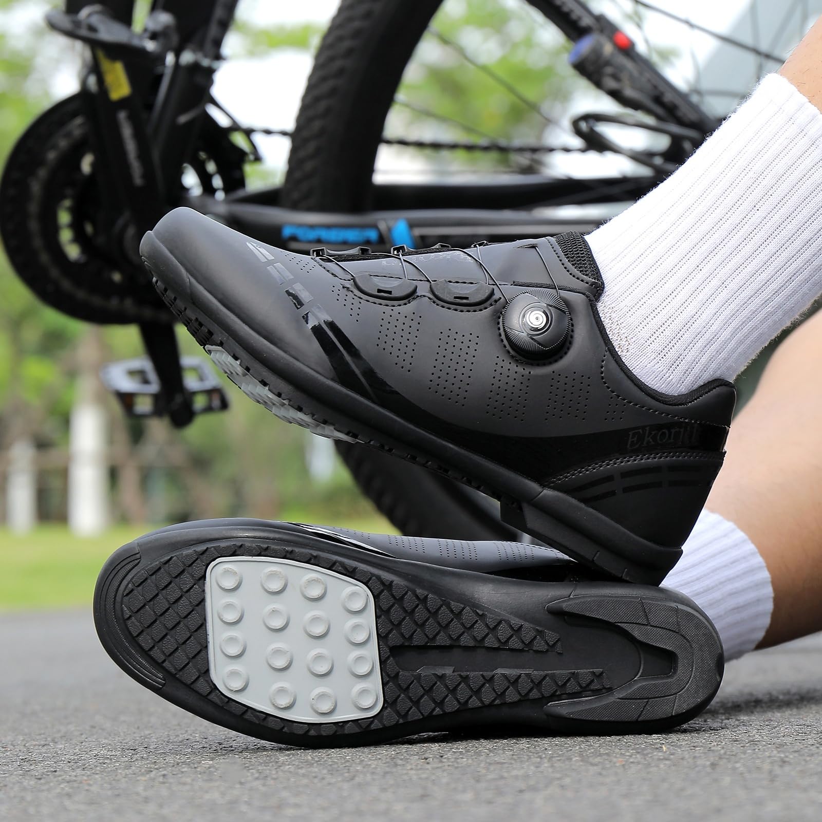 Mateju Fahrradschuhe Herren Damen Ohne klick, 36-47EU Fahrradschuhe Herren Damen mit Gummisohle rutschfeste Atmungsaktive No-Lock für Outdoor Radschuhe
